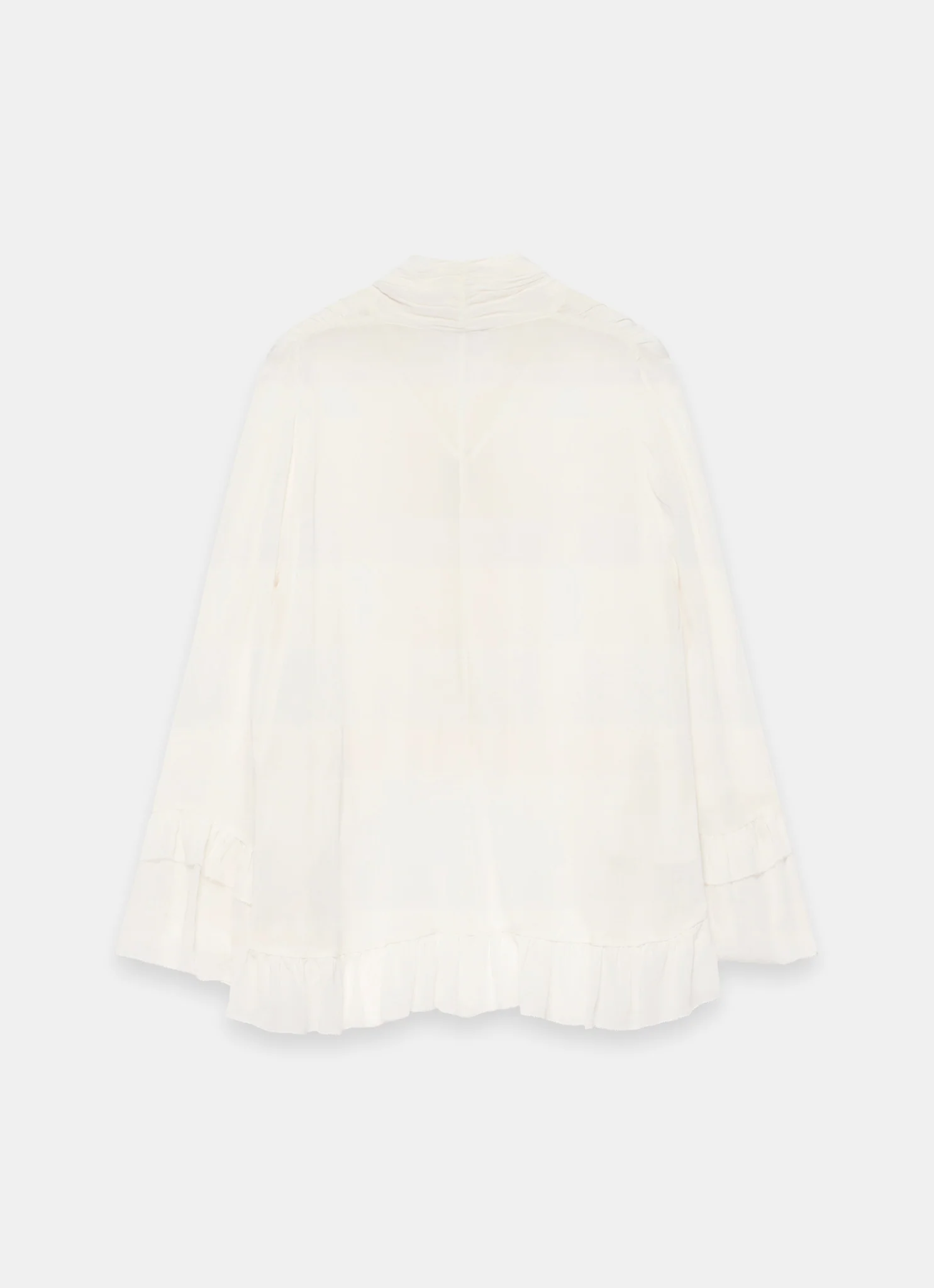 Cream Ruffle Tie Detail Blouse - Image 8