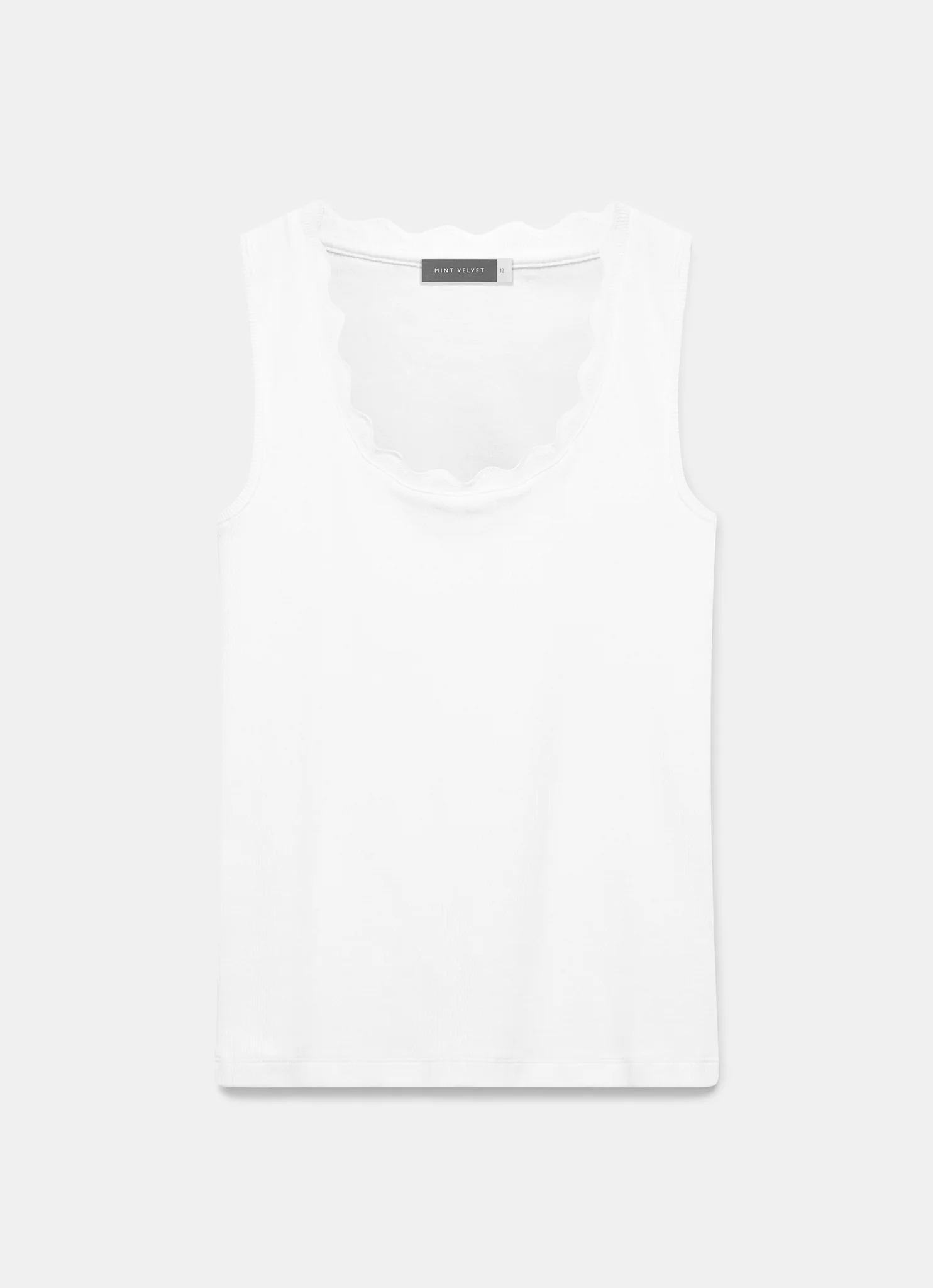 White Scallop Trim Vest Top - Image 6
