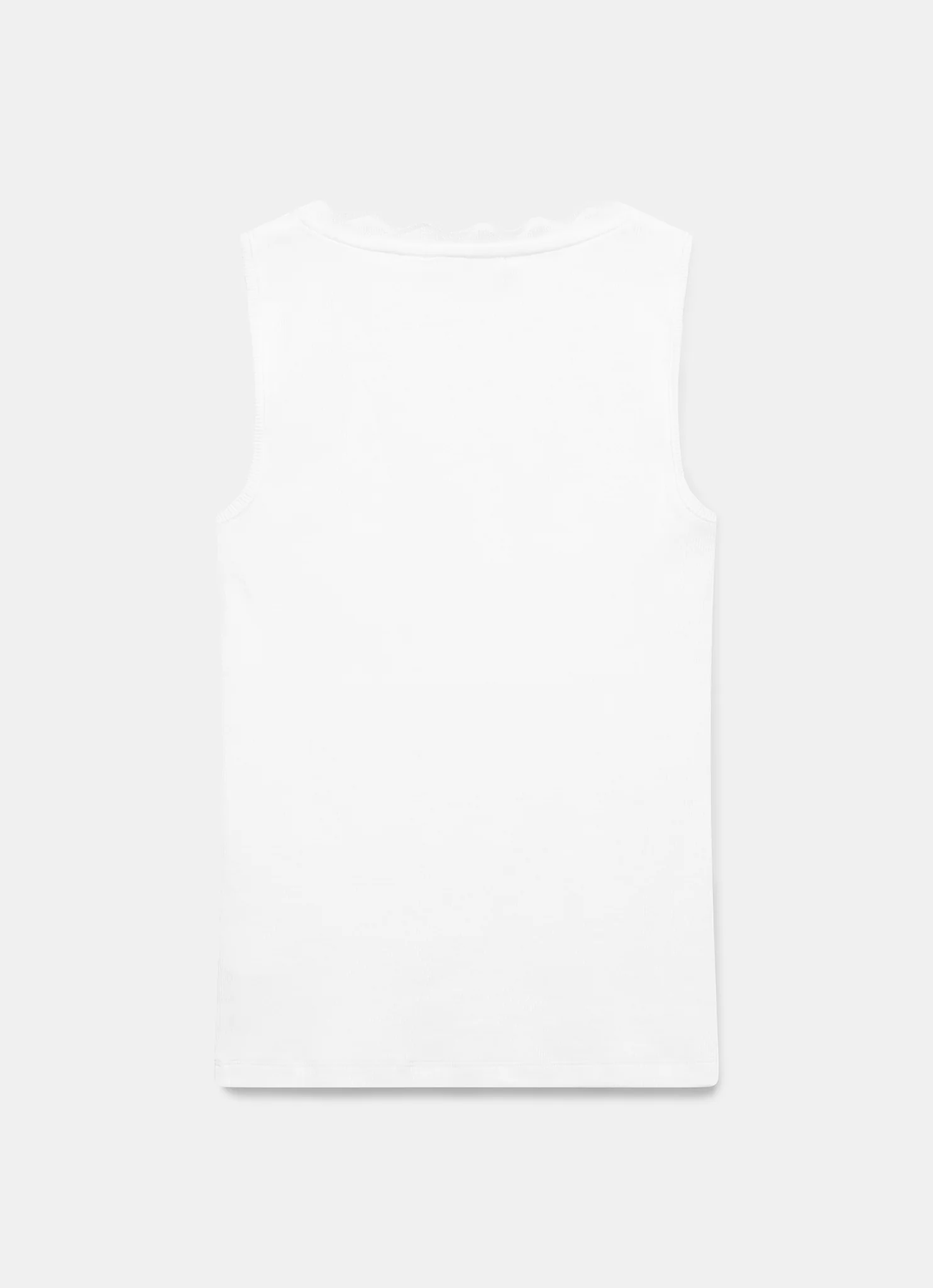 White Scallop Trim Vest Top - Image 7