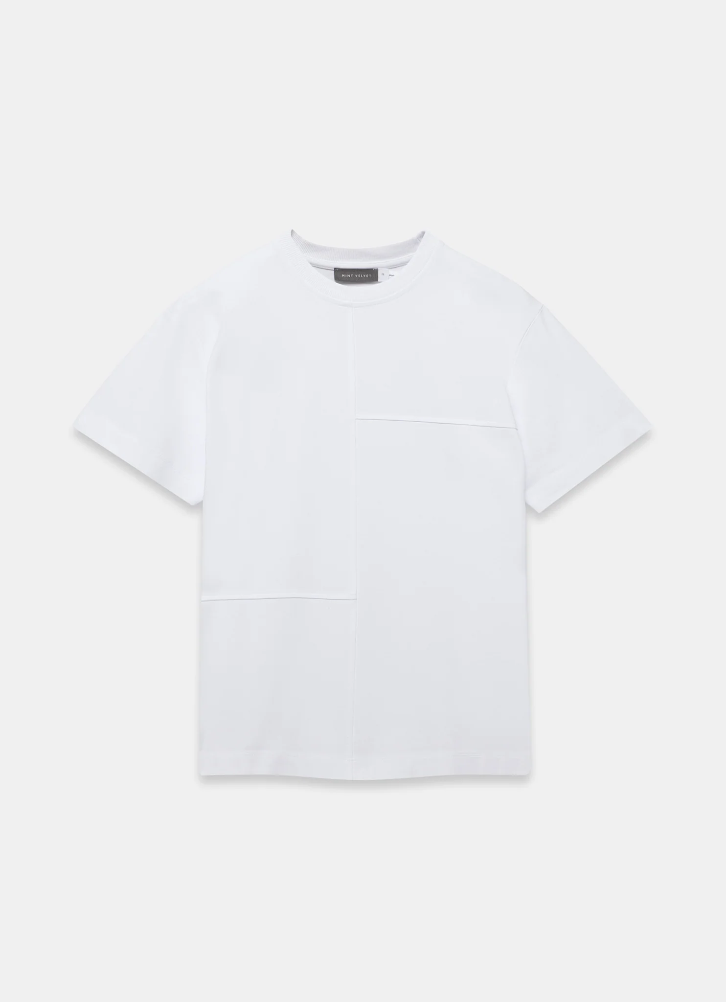 White Cotton Seam Detail T-shirt - Image 5