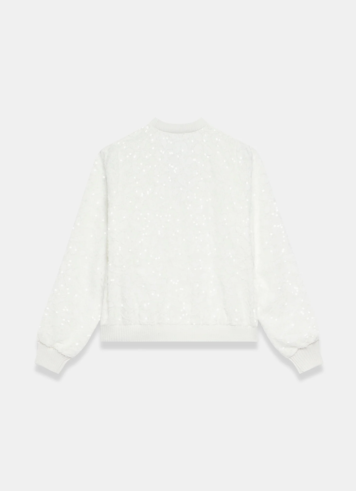 White Sequin Bomber Jacket - Image 6