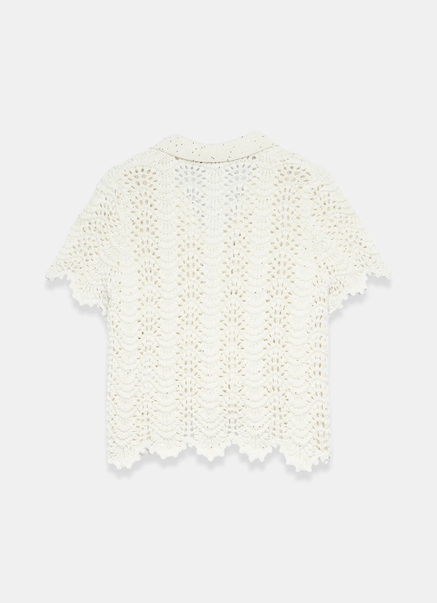 Cream Embellished Crochet Top - Image 8