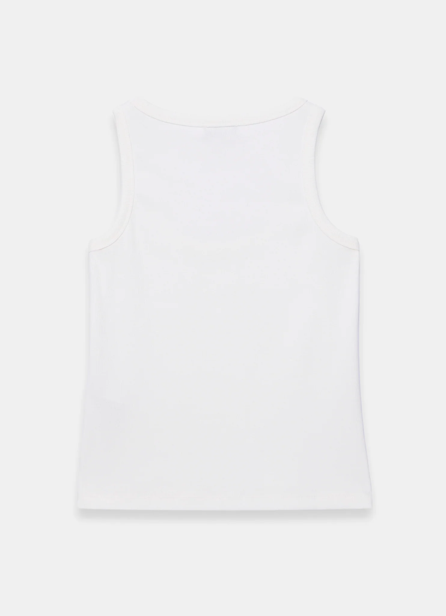 White Cotton Blend Scoop Neck Vest - Image 7