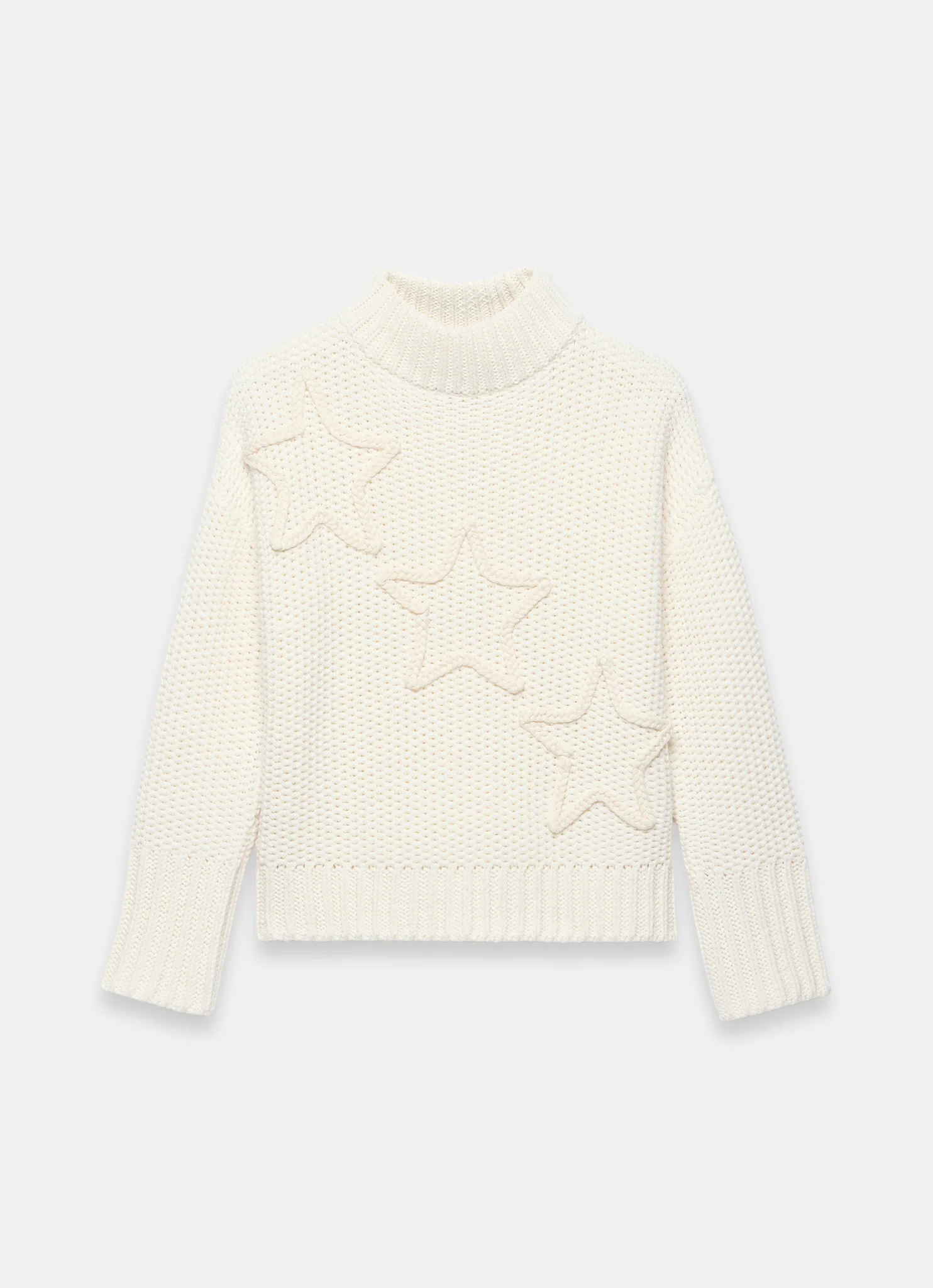 White Cotton Blend Star Detail Jumper - Image 6