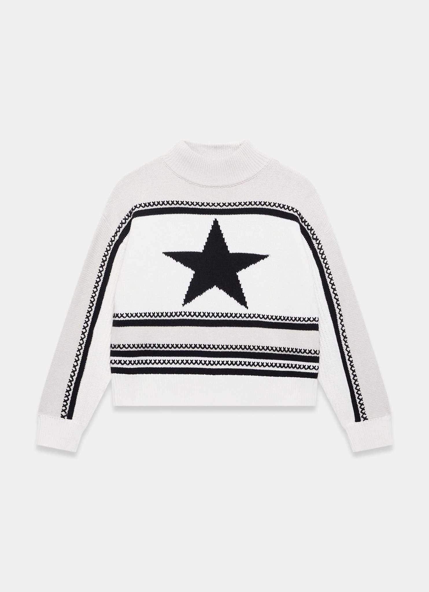 White Cotton Blend Star Jumper - Image 6