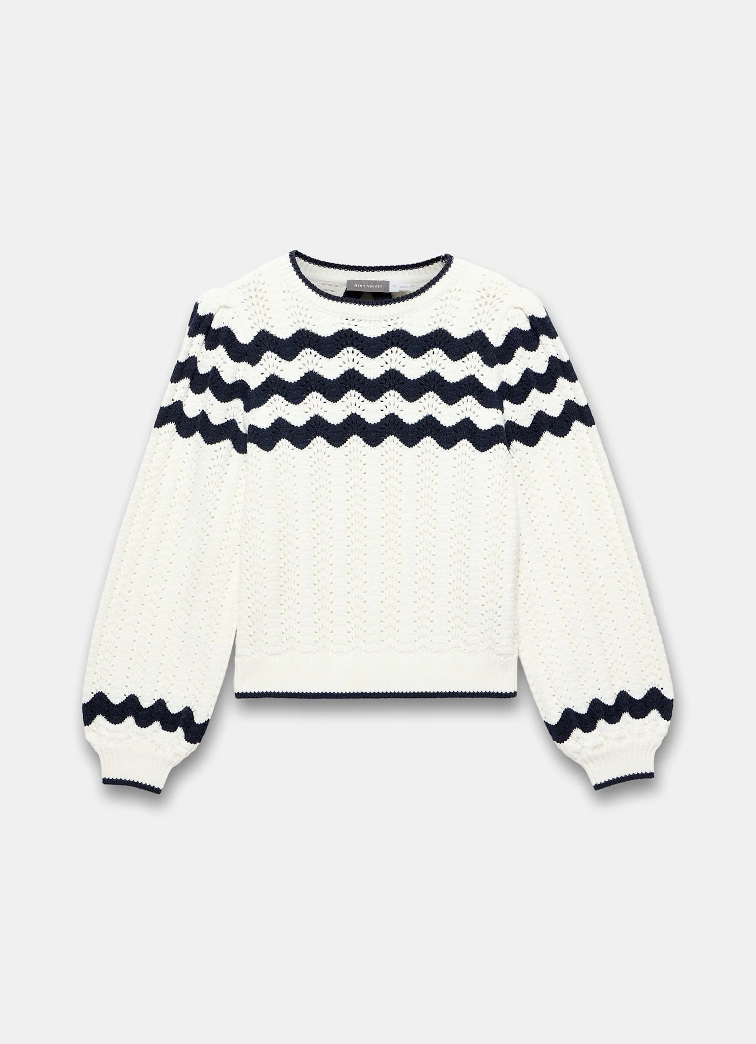 Neutral Striped Bow Back Jumper - Image 7