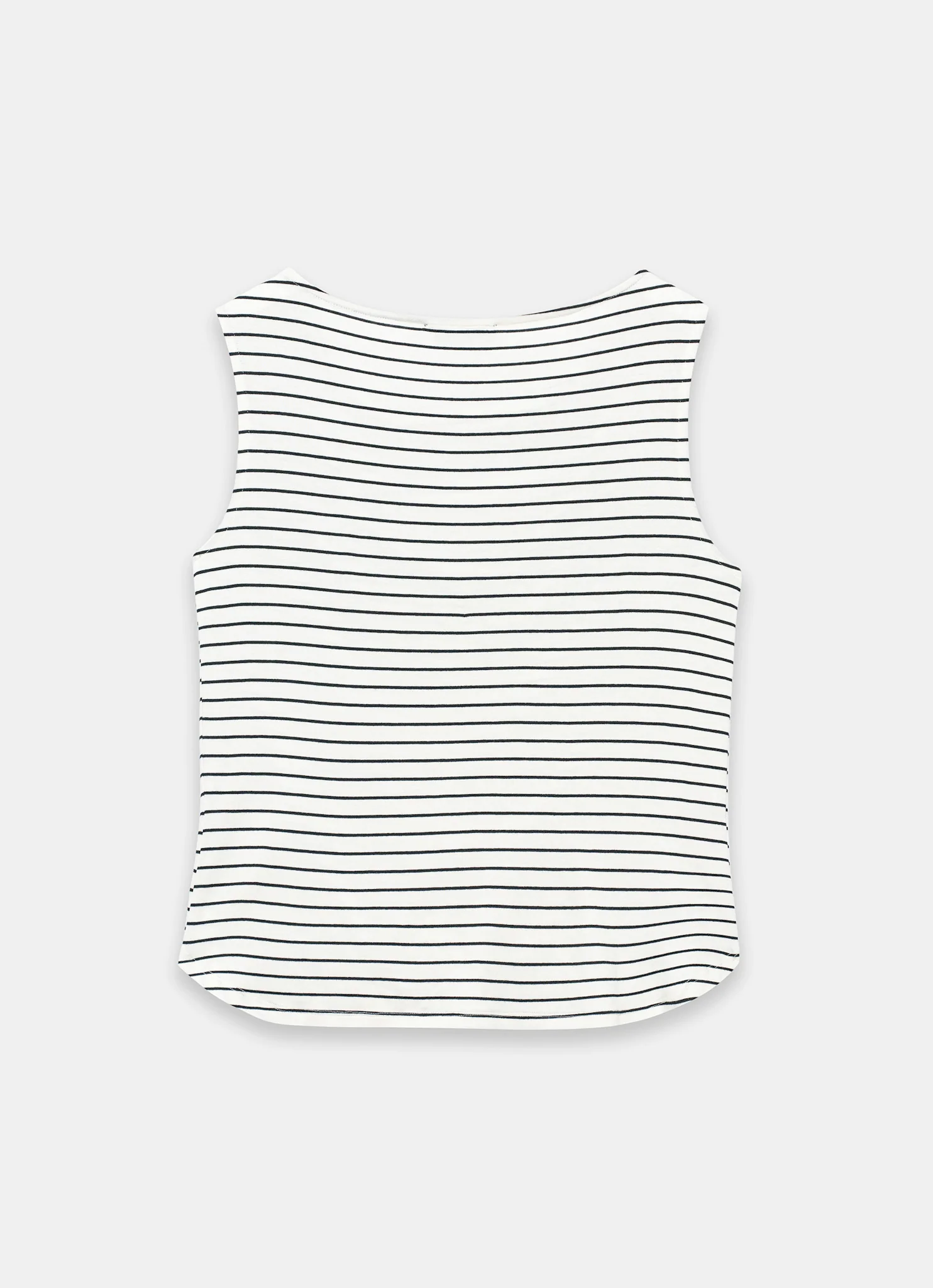 White & Black Stripe Cowl Neck Top - Image 8
