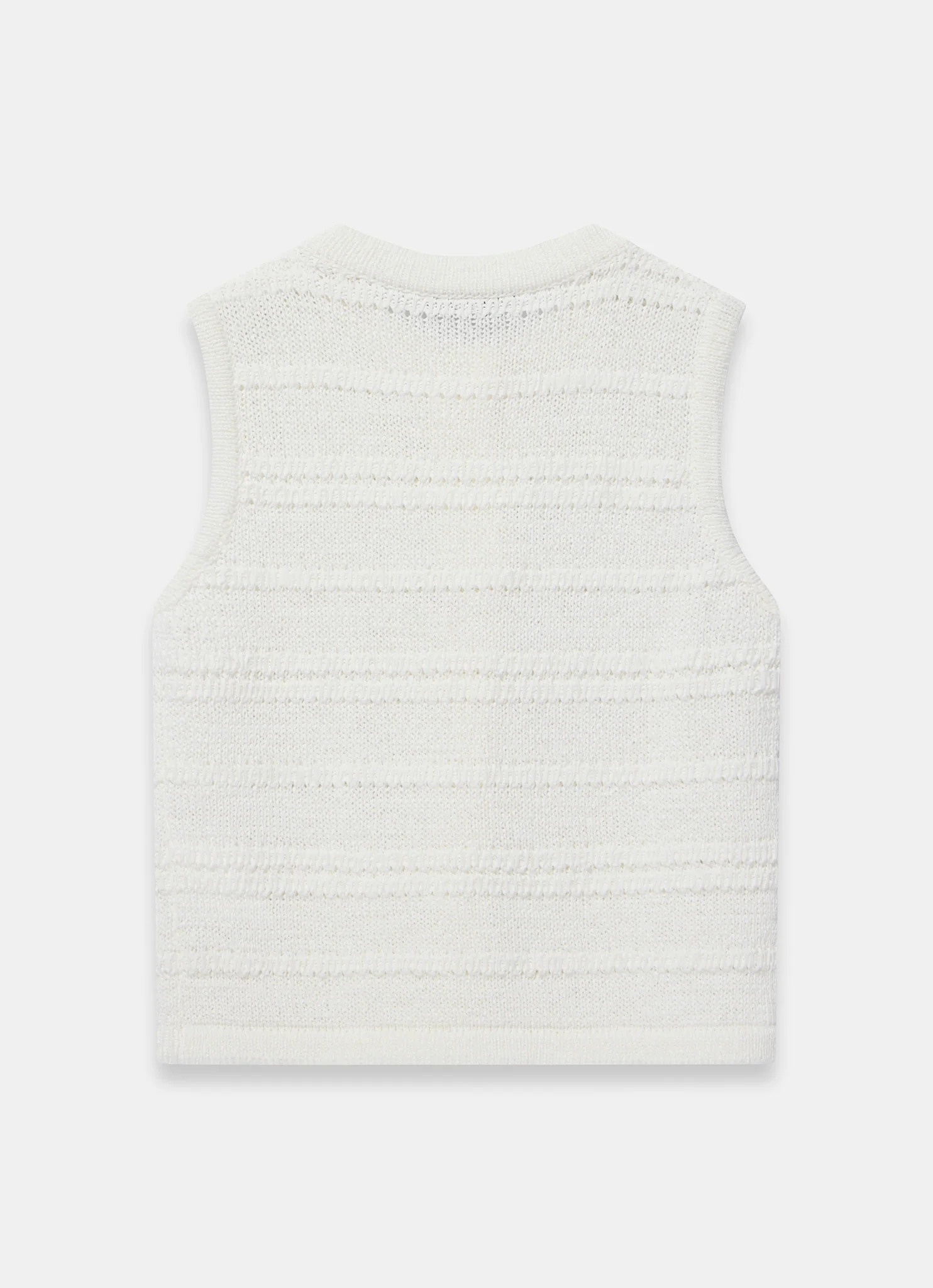 White Cotton Blend Button Detail Knit Top - Image 8