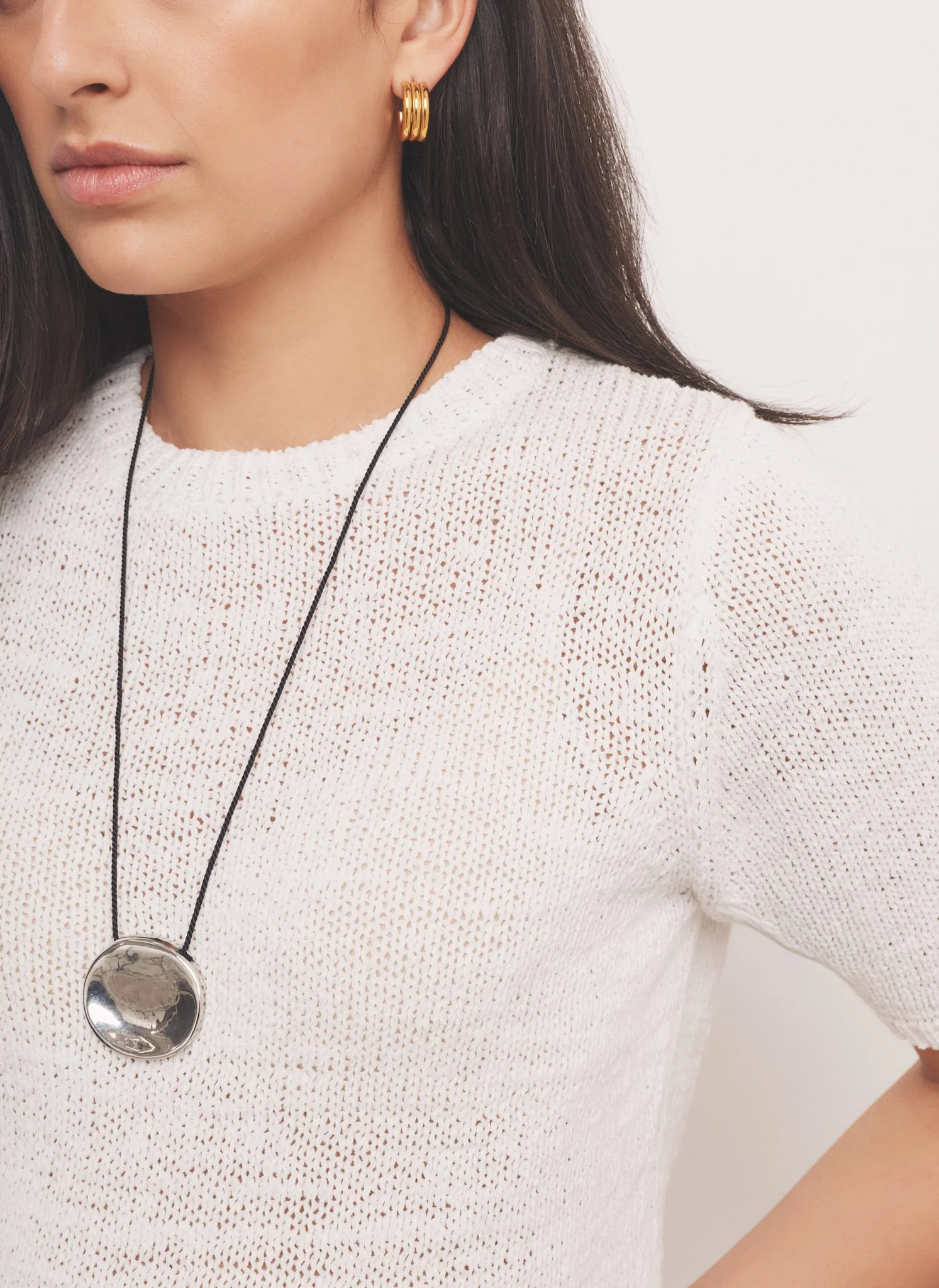 White Cotton Blend Knit Top - Image 5