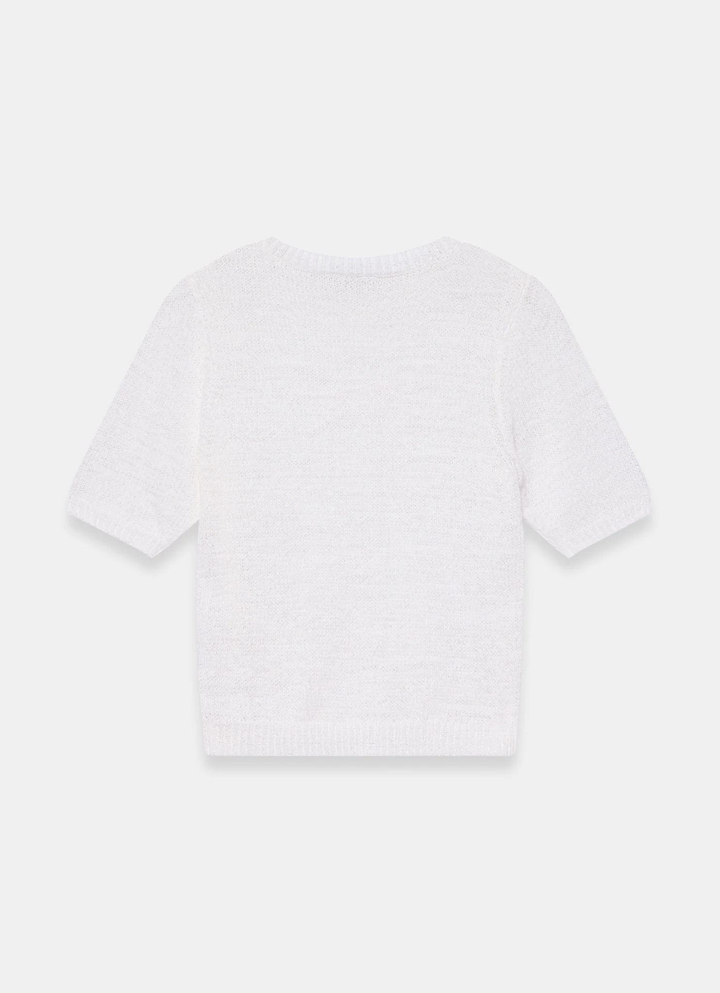 White Cotton Blend Knit Top - Image 7