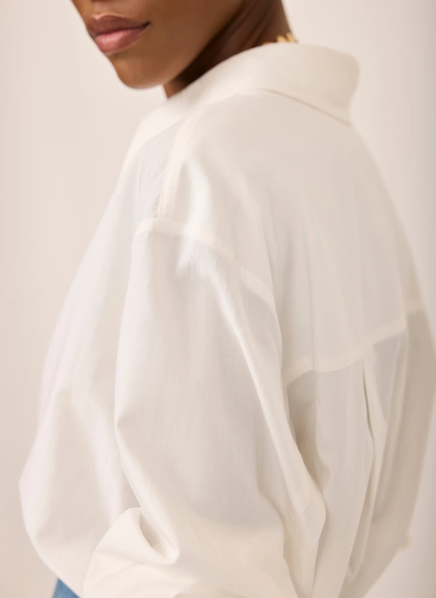 White Oversized Tailored Shirt - Image 9