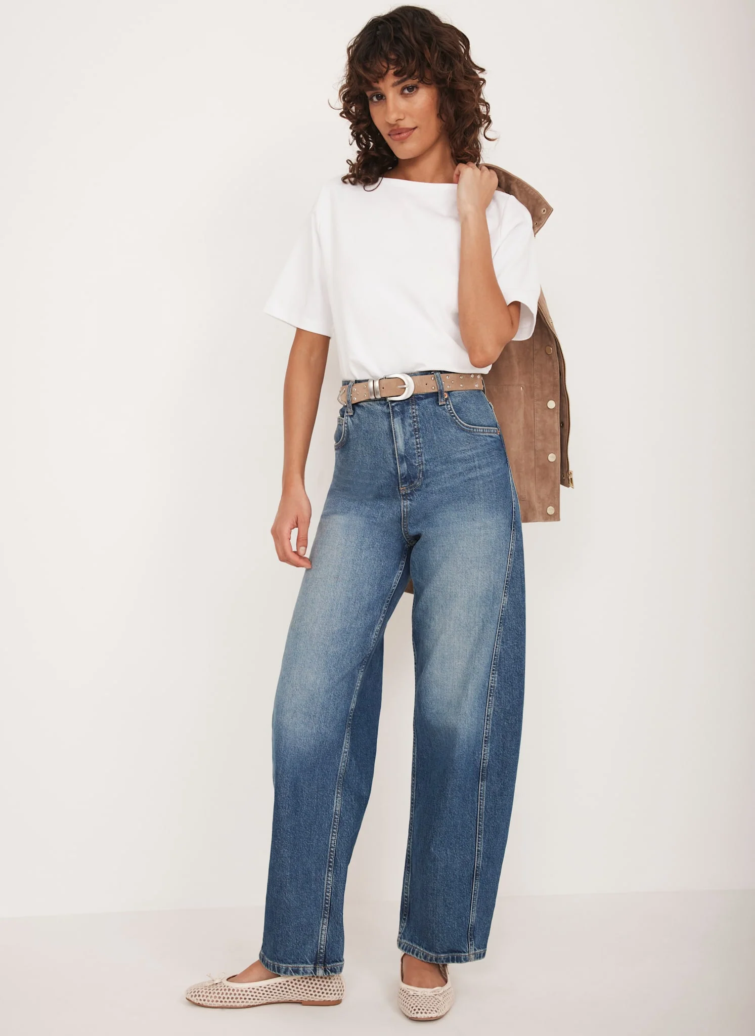 White Slash Neck T-Shirt - Image 5