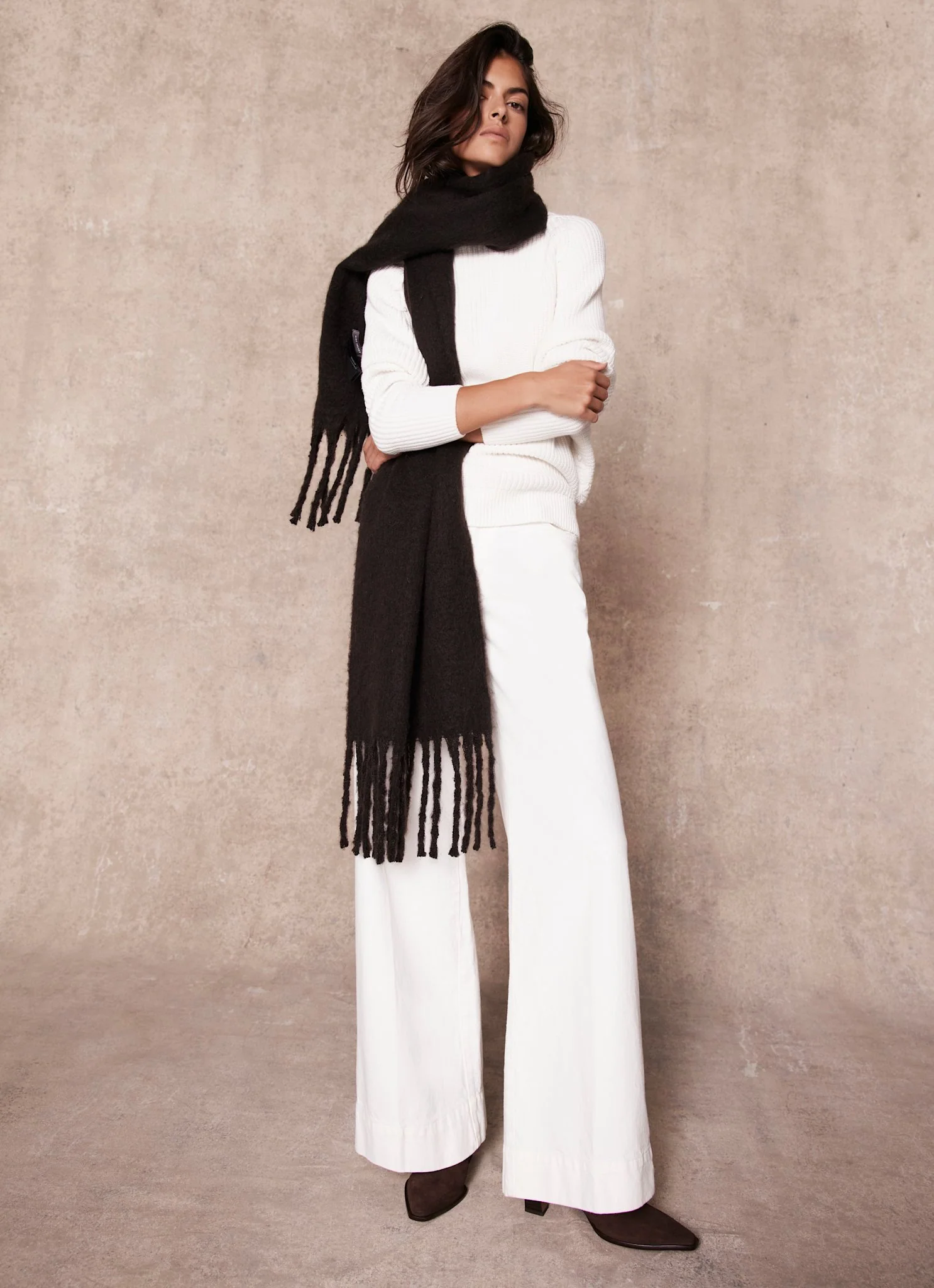 Cream Whipstitch Cotton Blend Jumper - Image 2