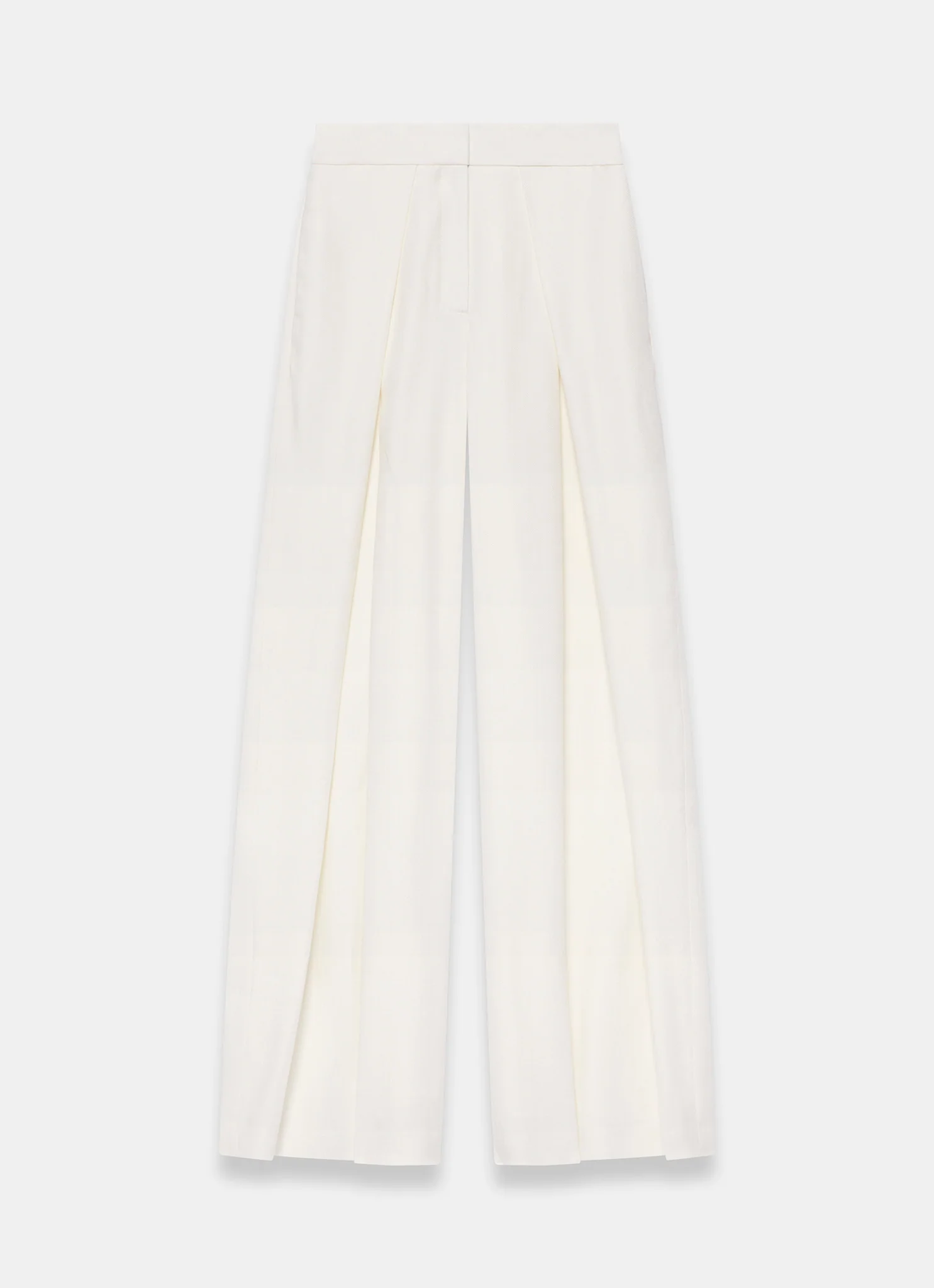 Cream Pleated Wide Trousers - Image 5
