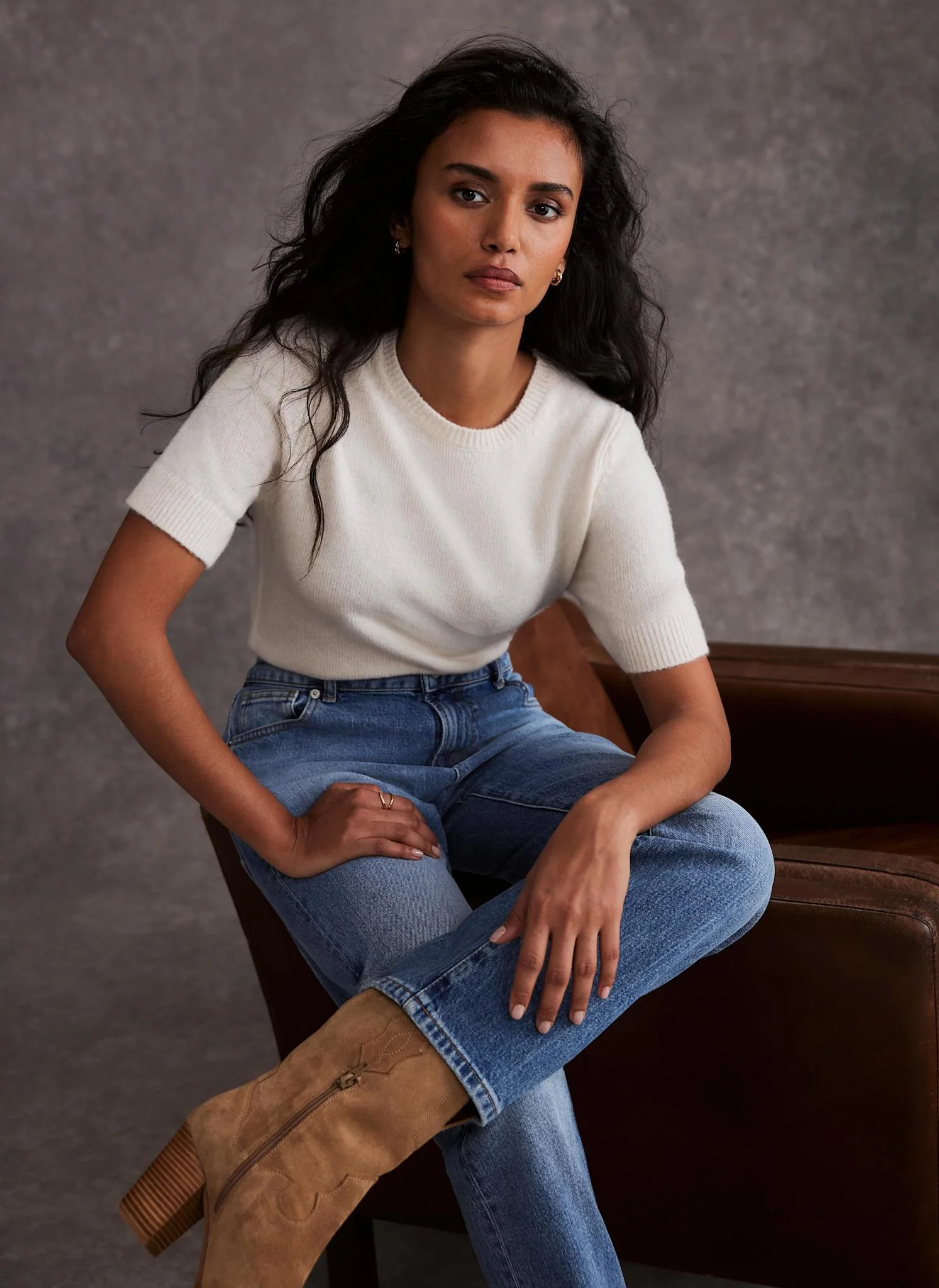 Cream Fitted Knit Tee - Image 5