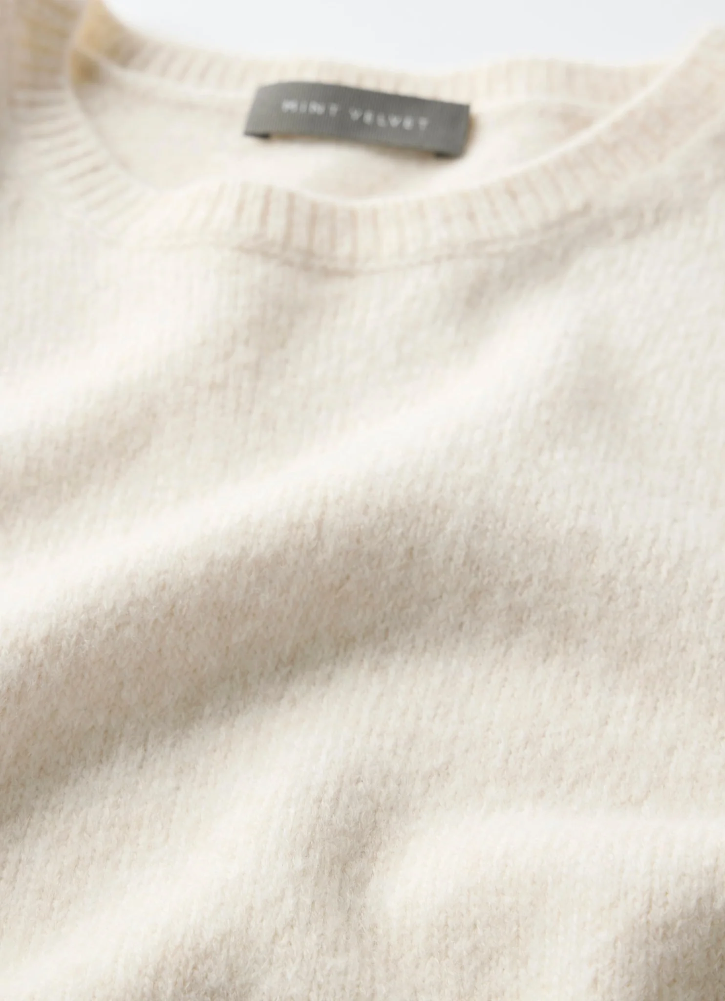 Cream Fitted Knit Tee - Image 8