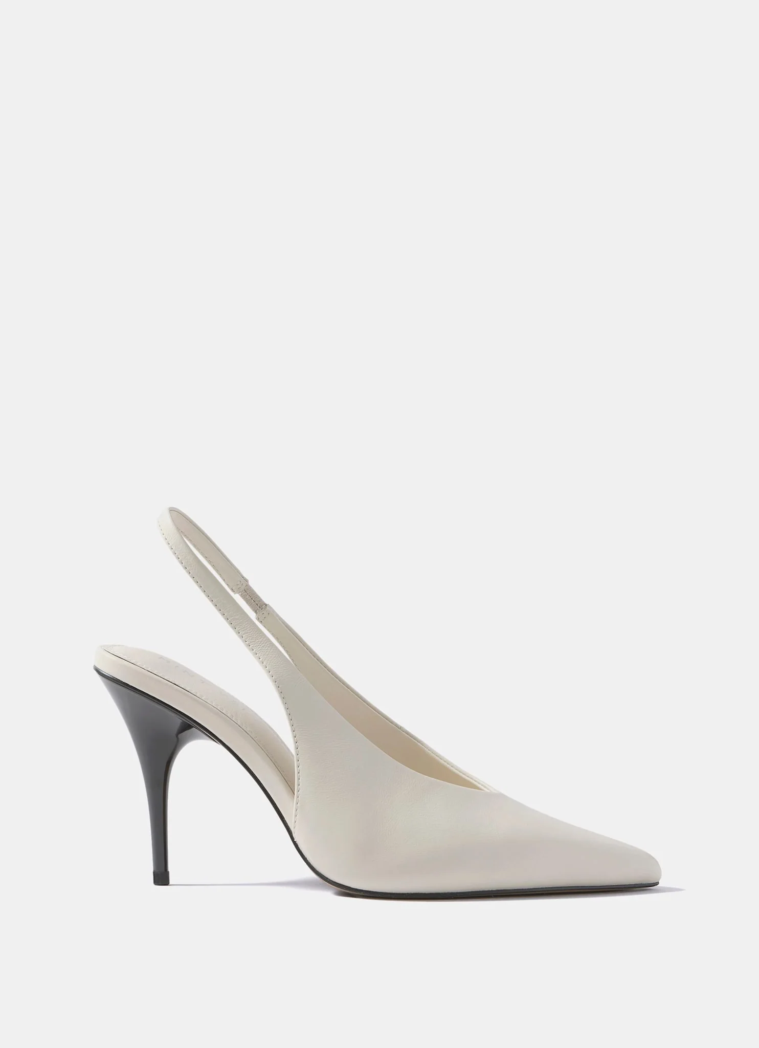 Kat White Leather Slingback Heels - Image 3