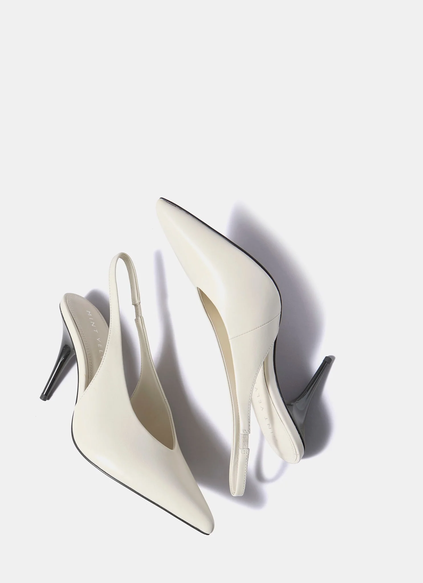Kat White Leather Slingback Heels - Image 6