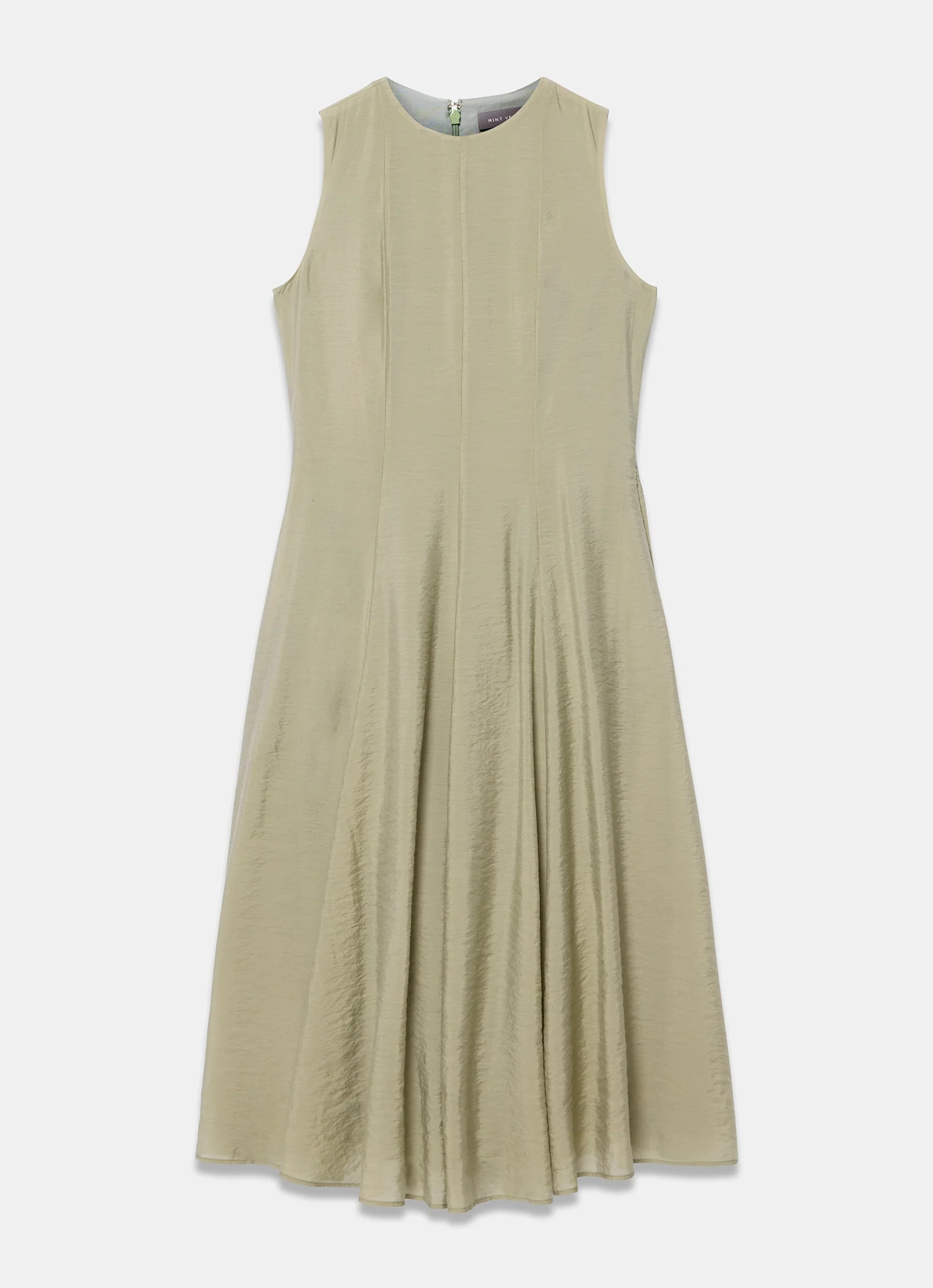 Khaki Sleeveless Midi Dress - Image 6