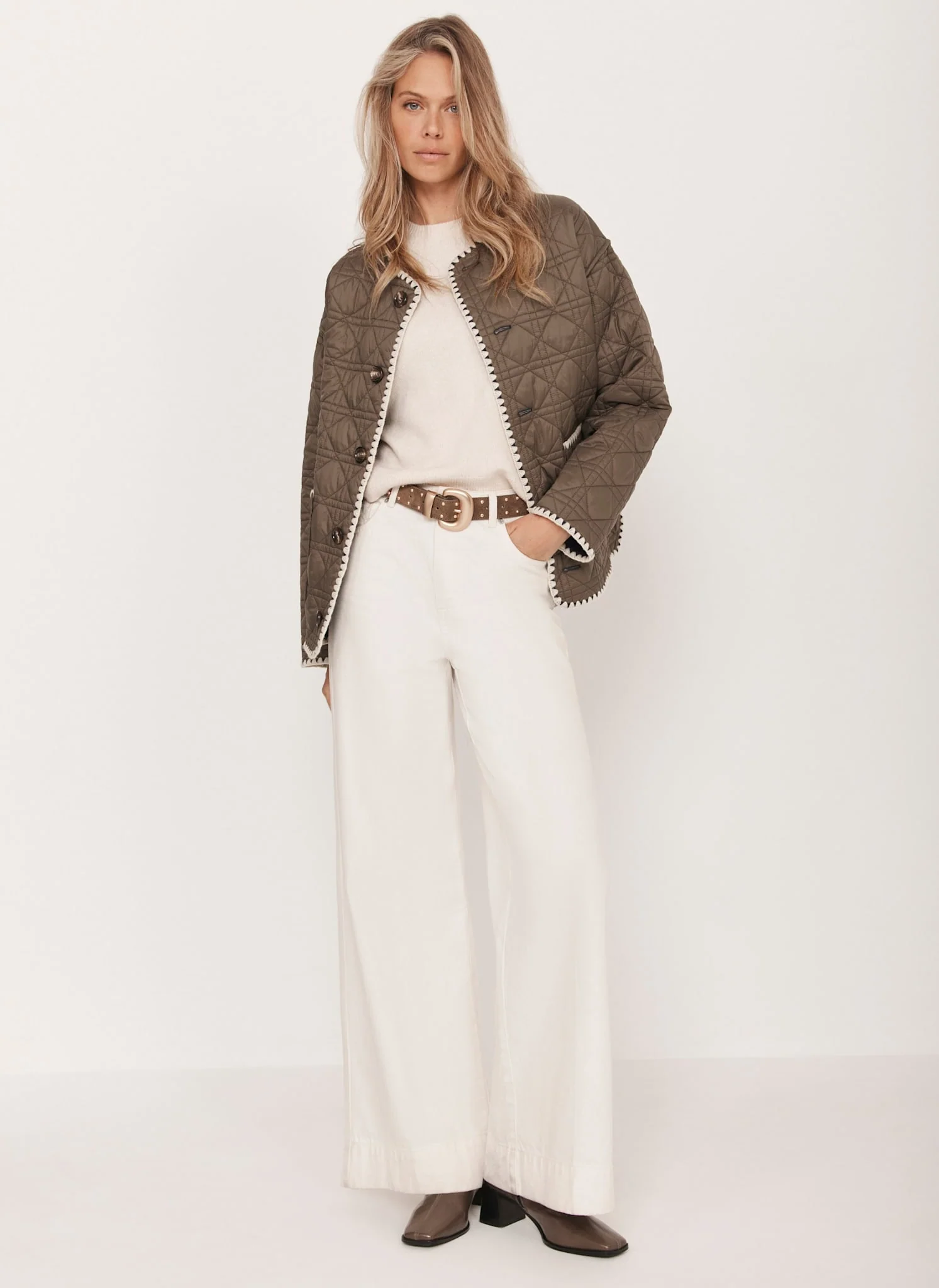 Khaki Reversible Quilted Jacket