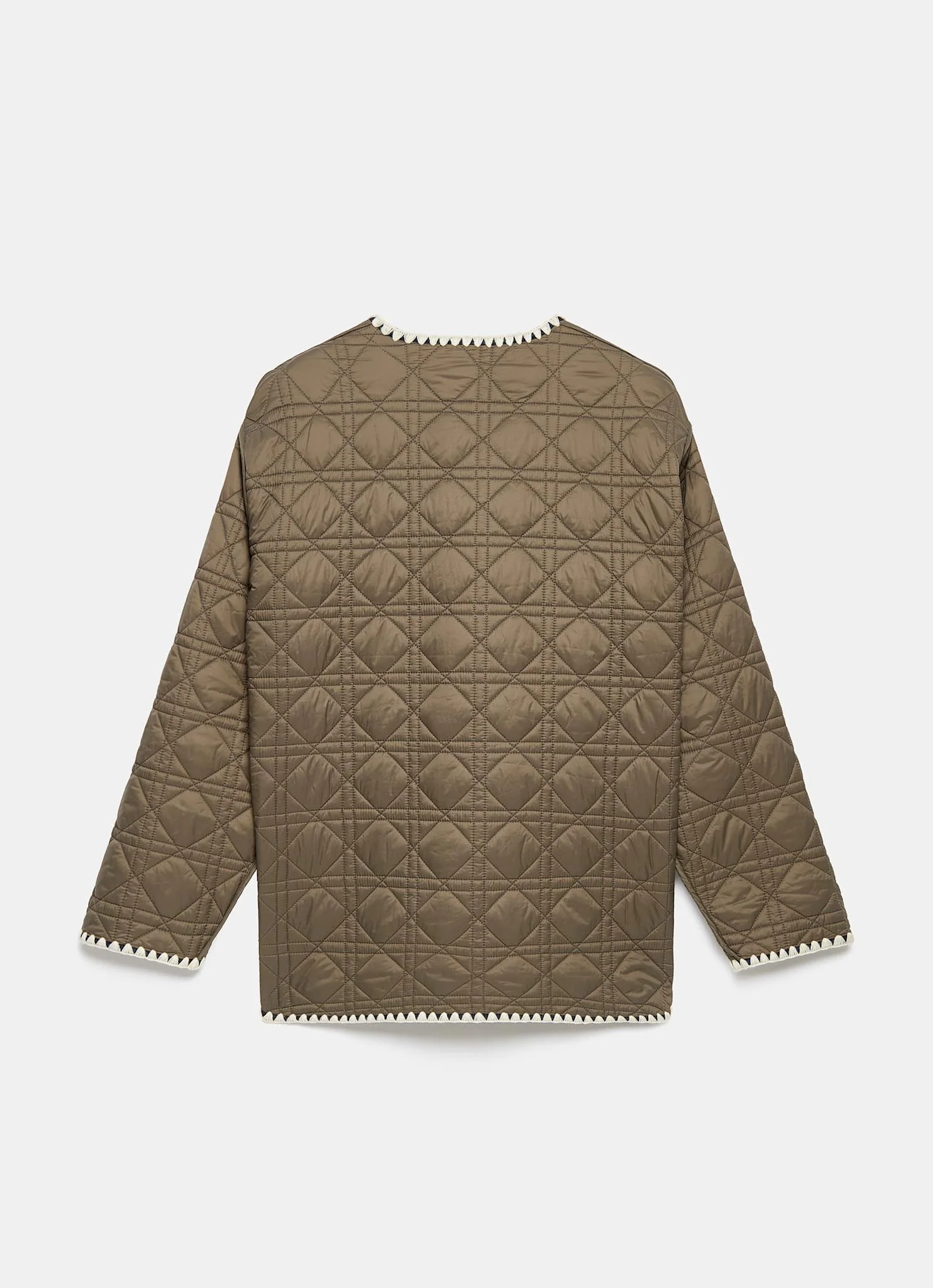 Khaki Reversible Quilted Jacket - Image 8