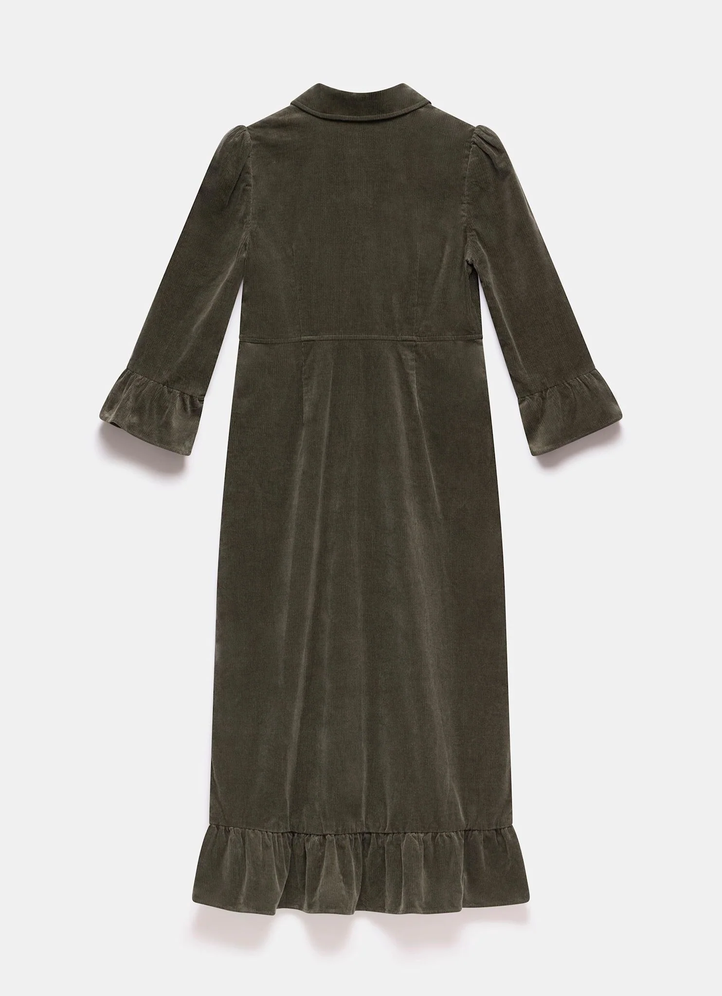 Khaki Corduroy Midi Dress - Image 8
