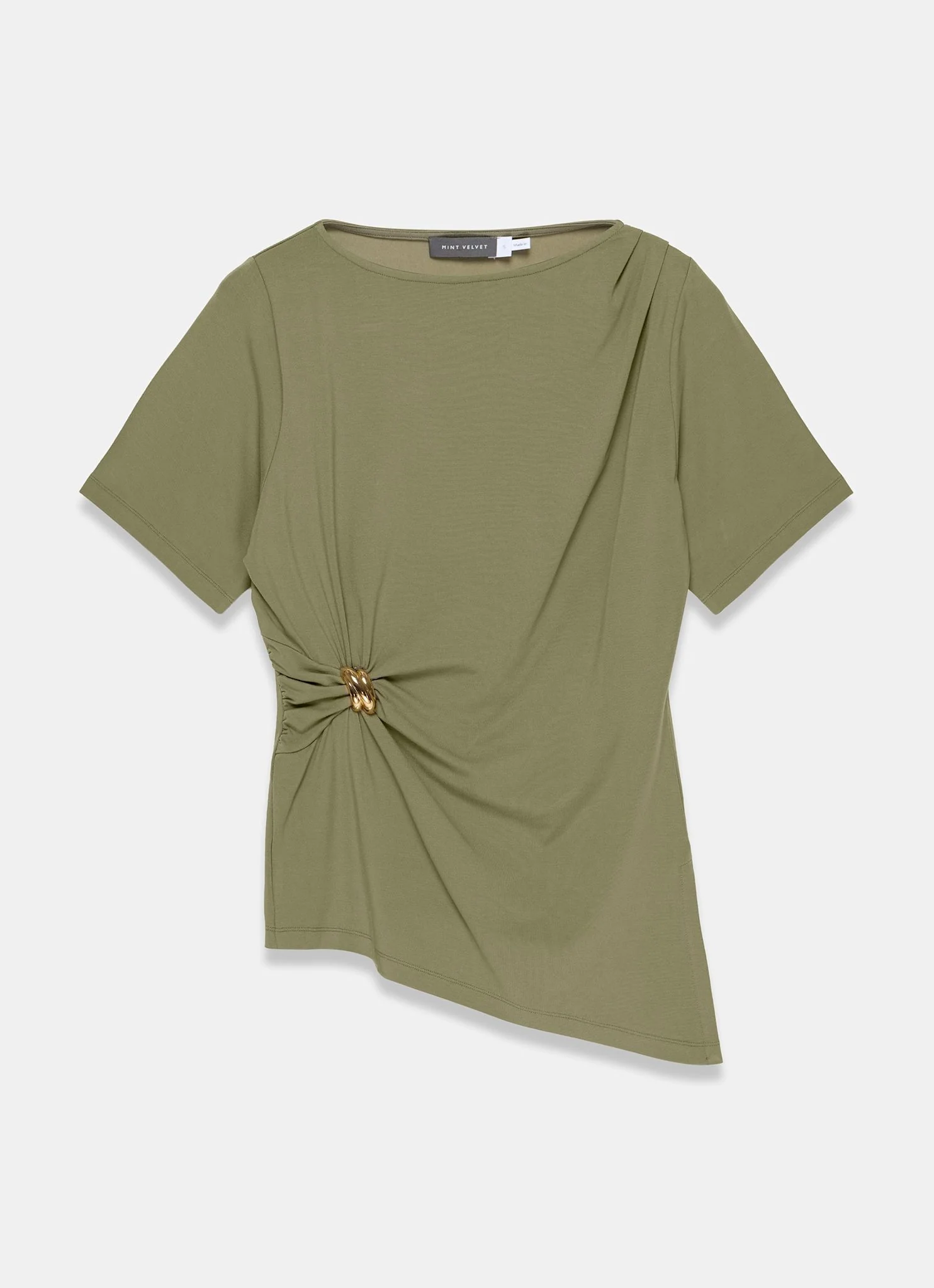 Khaki Gathered Detail Top - Image 6