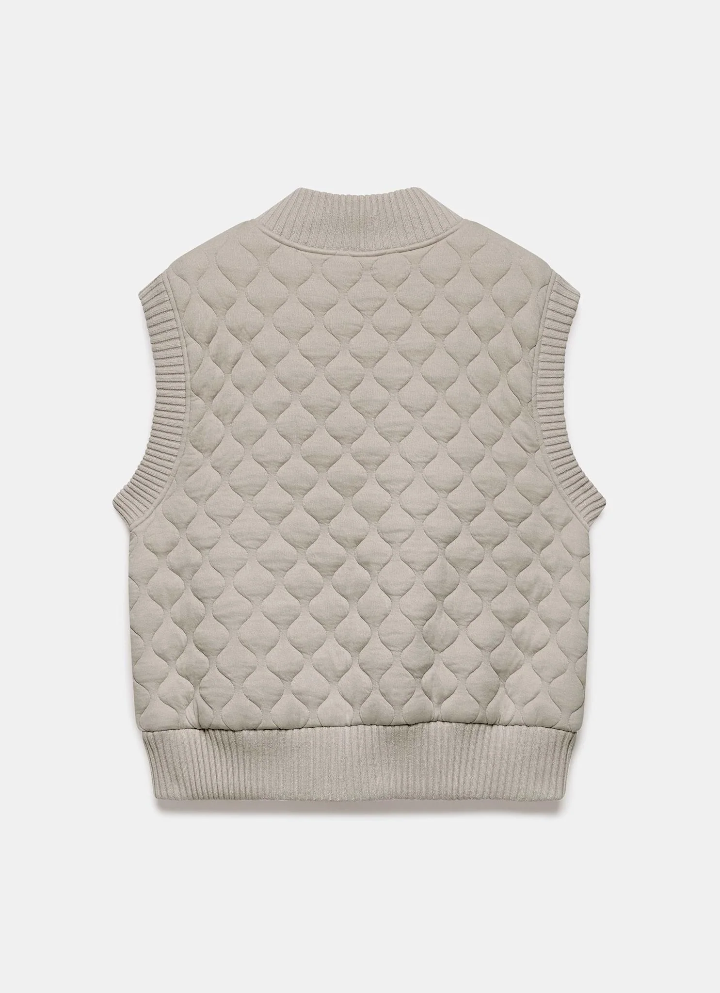 Khaki Quilted Cotton Blend Gilet - Image 8