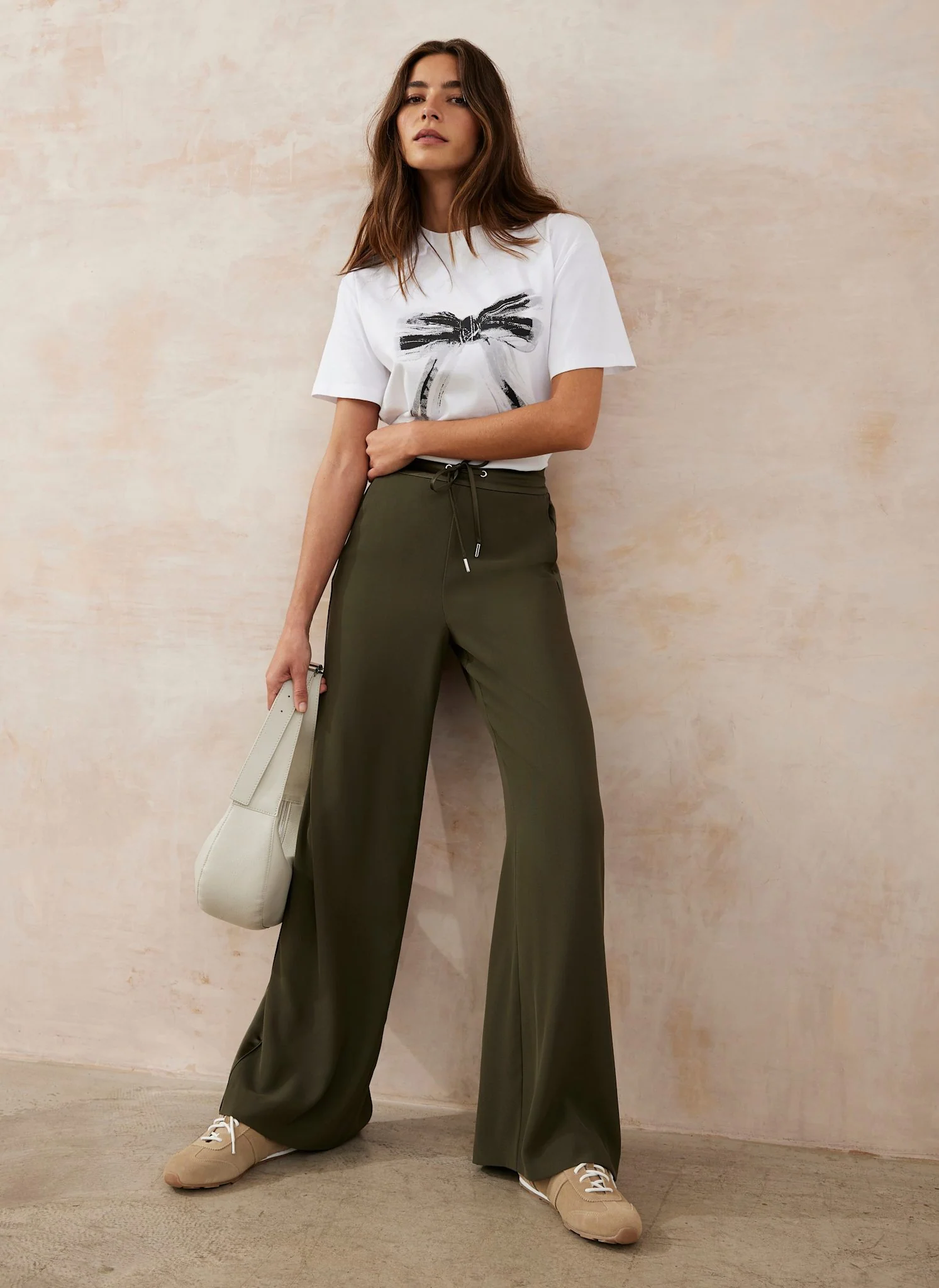 Khaki Side Stripe Wide Trousers - Image 6