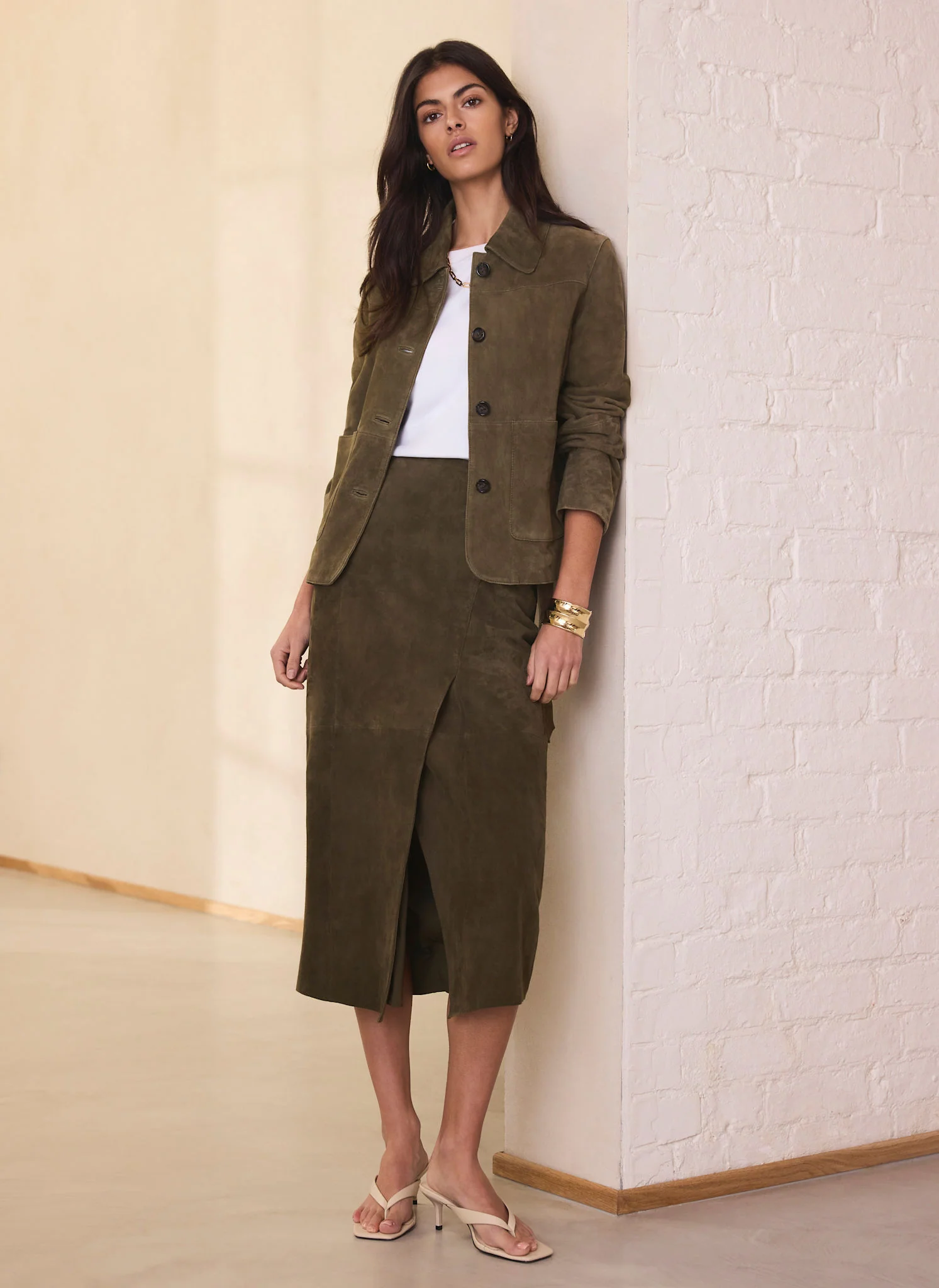 Khaki Suede Jacket - Image 3
