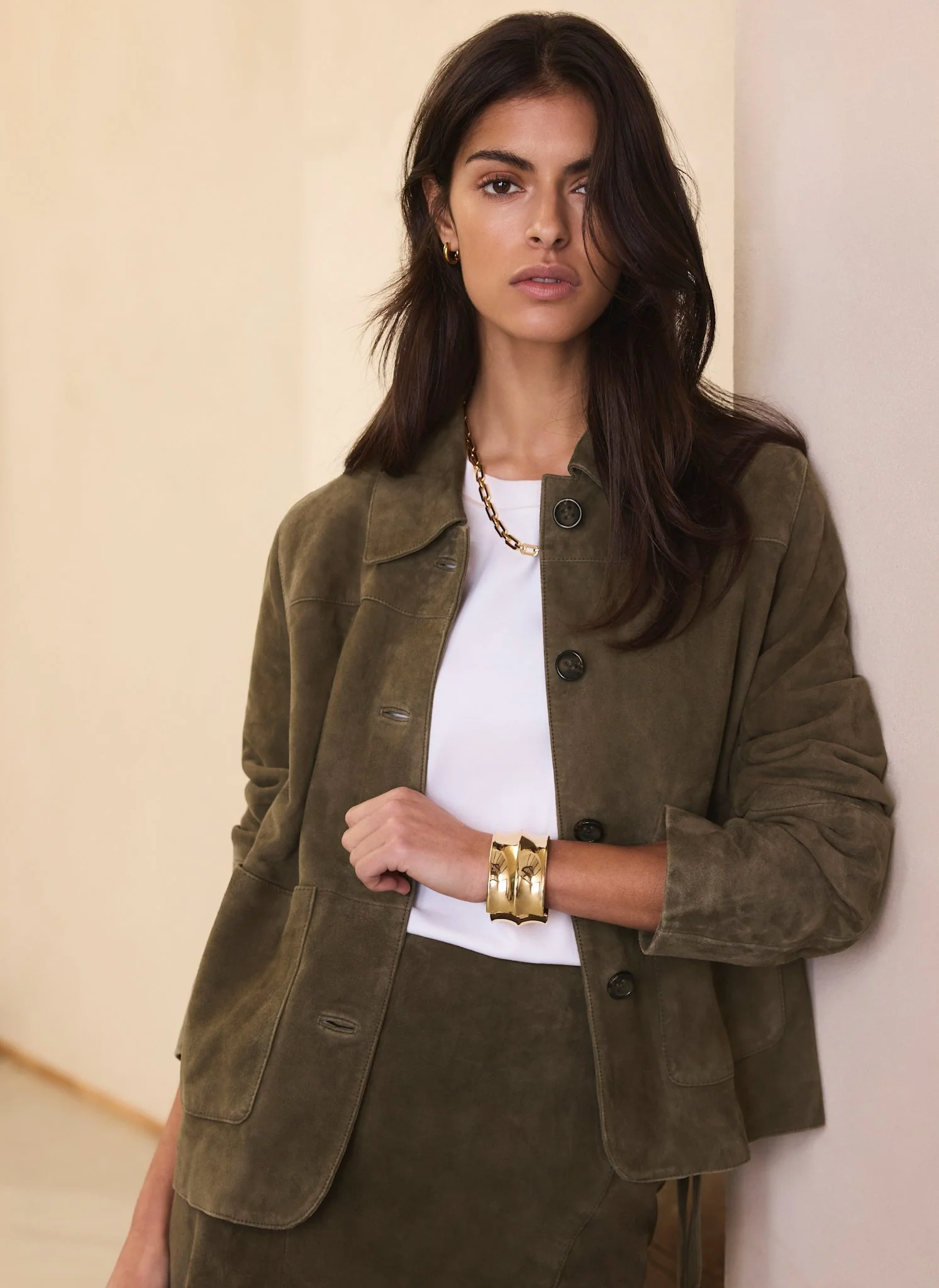 Khaki Suede Jacket - Image 6