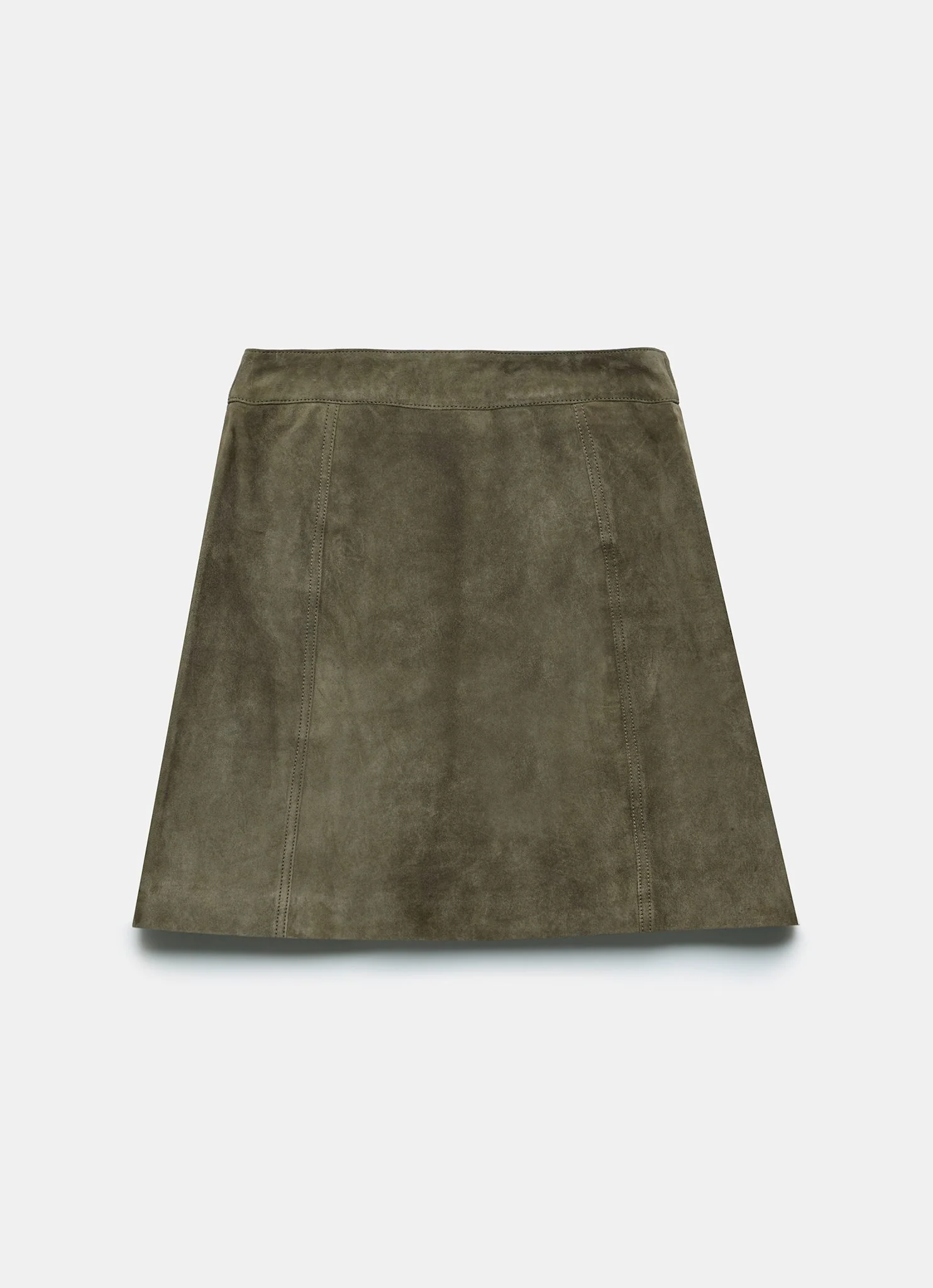 Khaki Suede Mini Skirt - Image 8