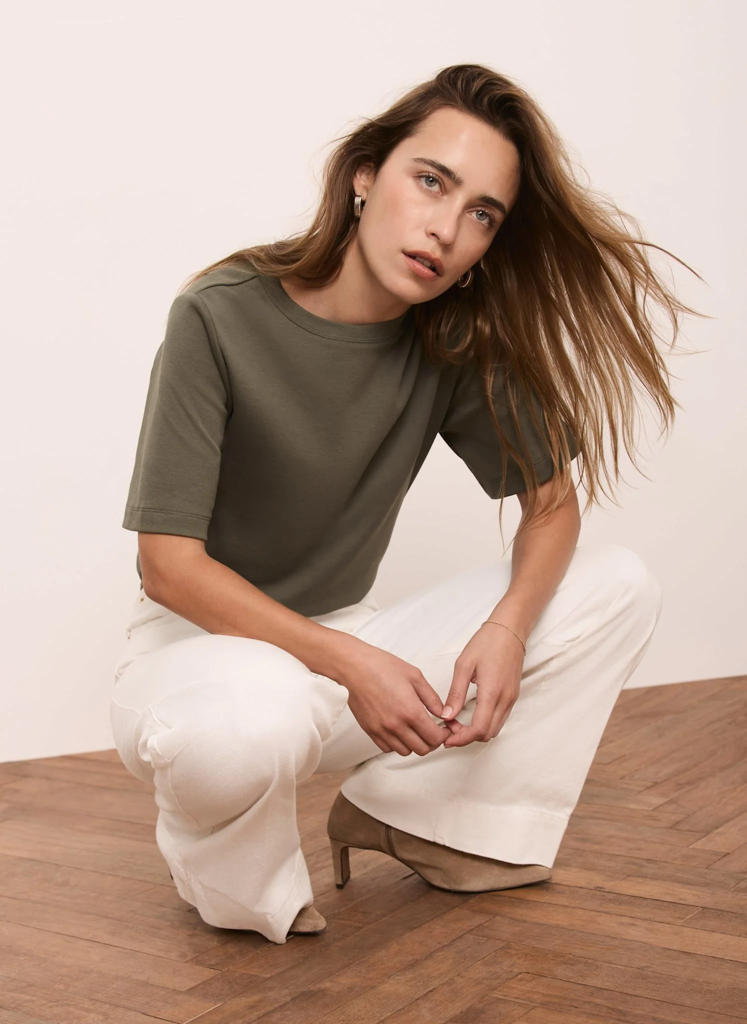 Khaki Ultimate Cotton T-Shirt - Image 3