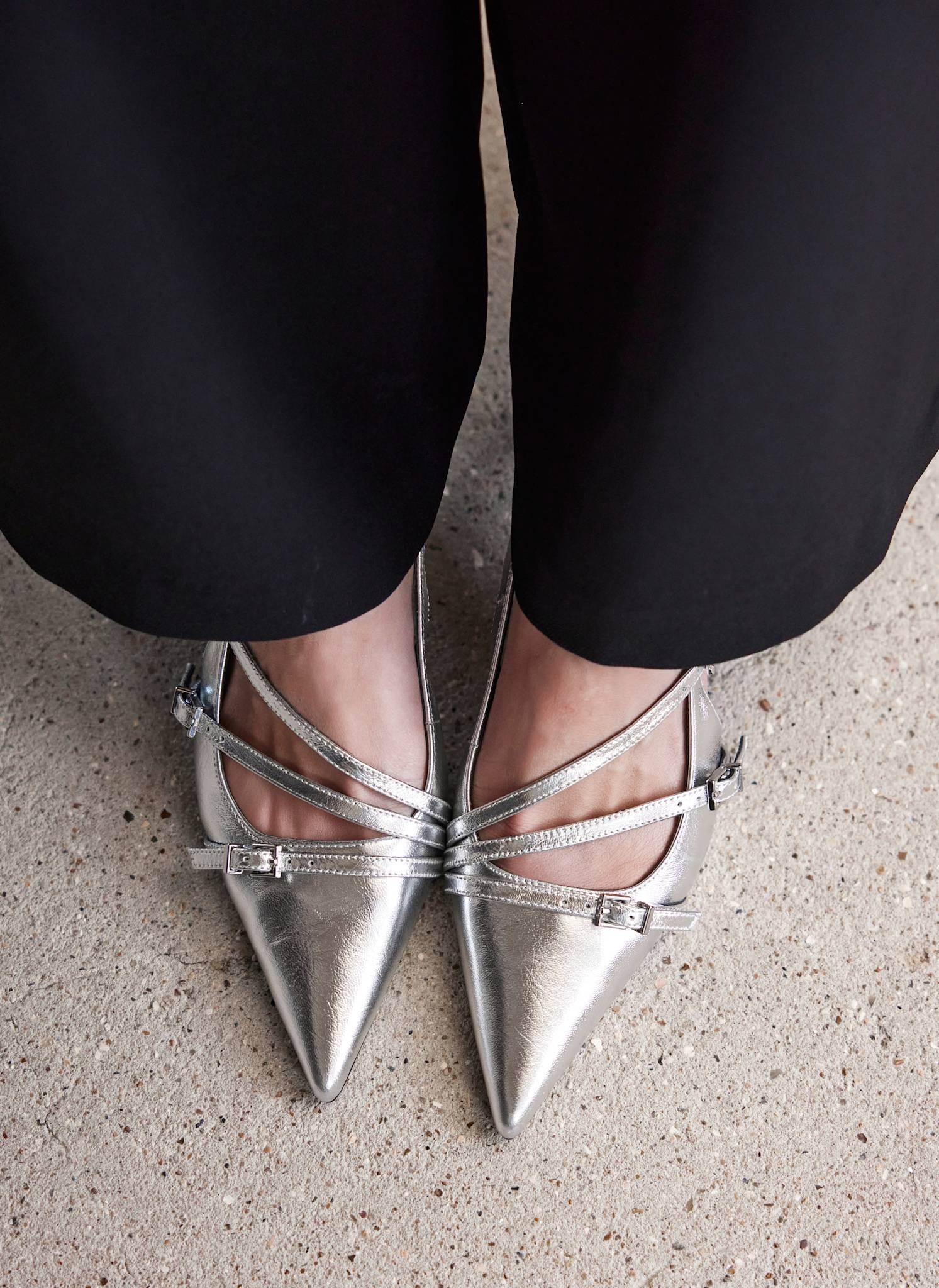 Kit Silver Slingback Kitten Heels - Image 2
