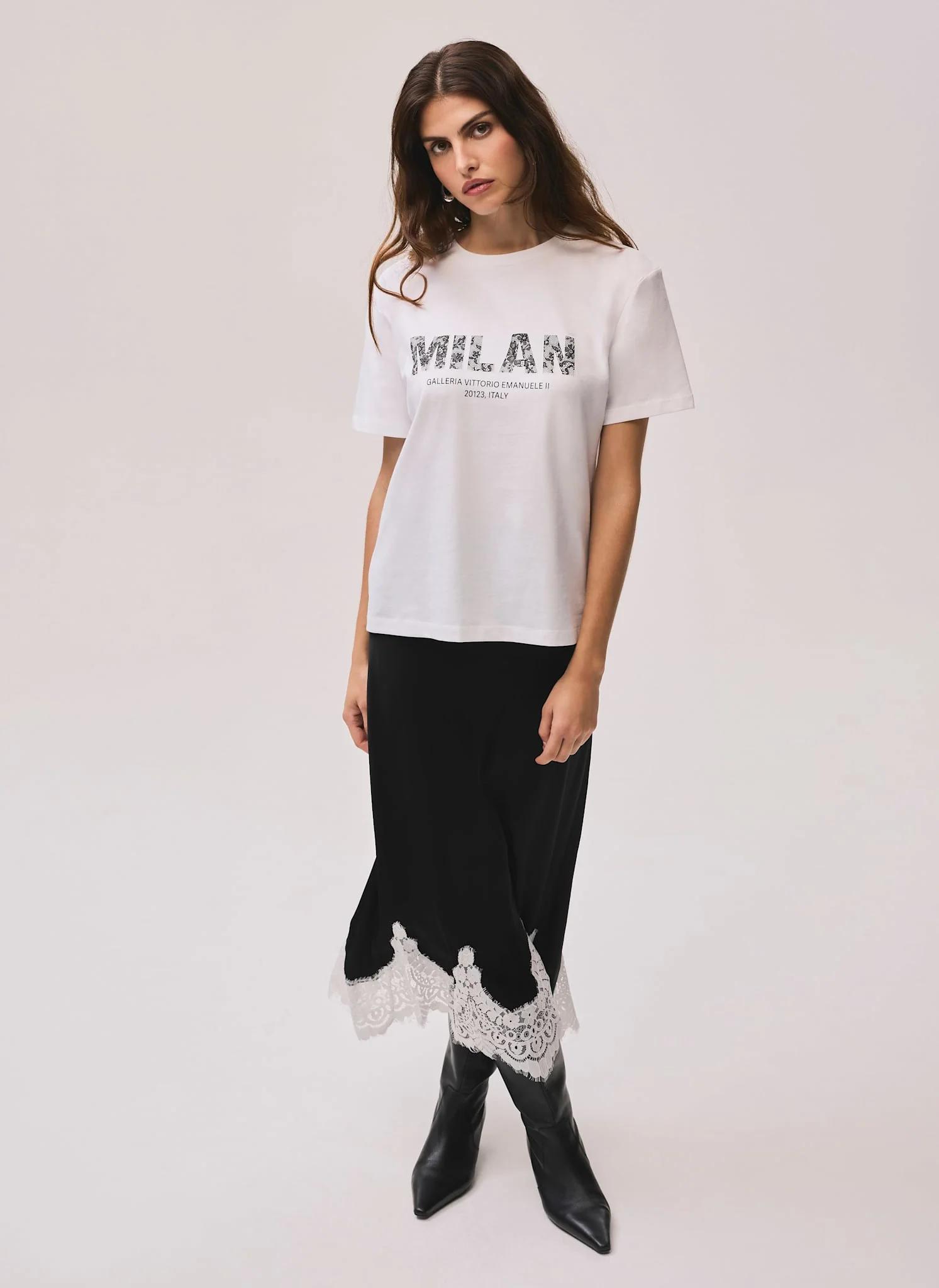 White Cotton Milan Graphic T-Shirt - Image 4