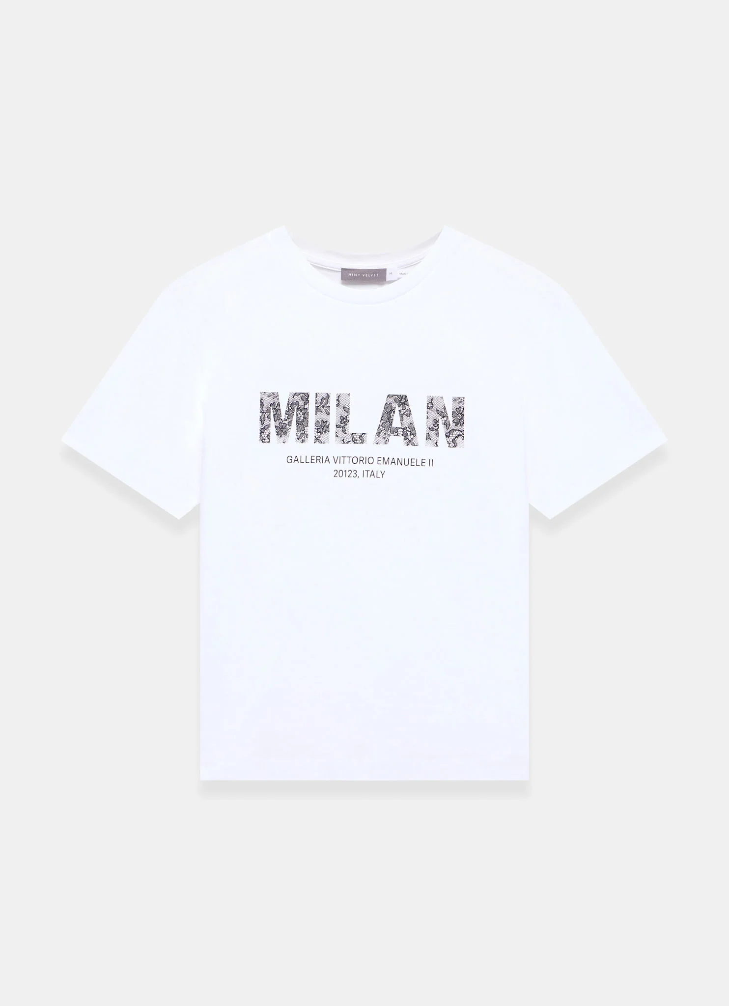 White Cotton Milan Graphic T-Shirt - Image 7