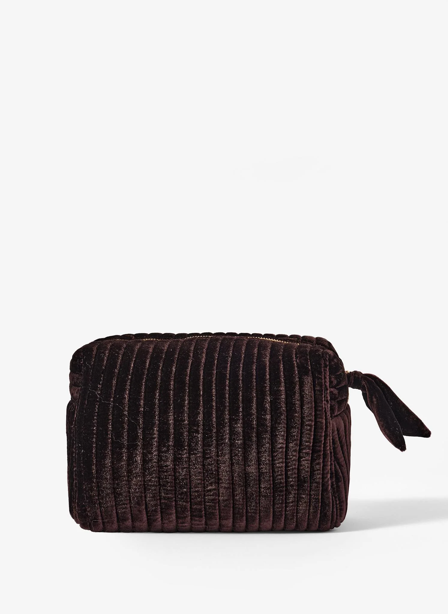 Brown Large Velvet Wash Bag