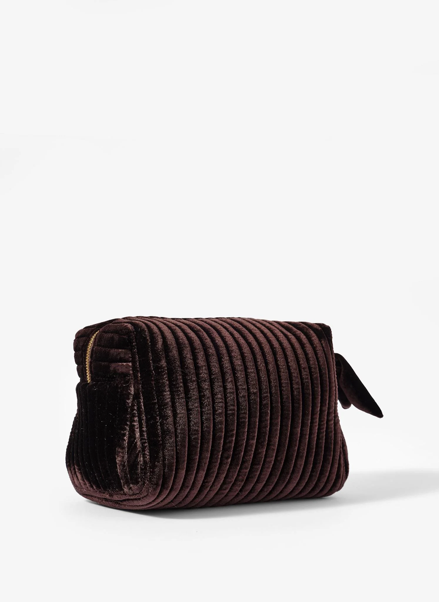 Brown Large Velvet Wash Bag - Image 3