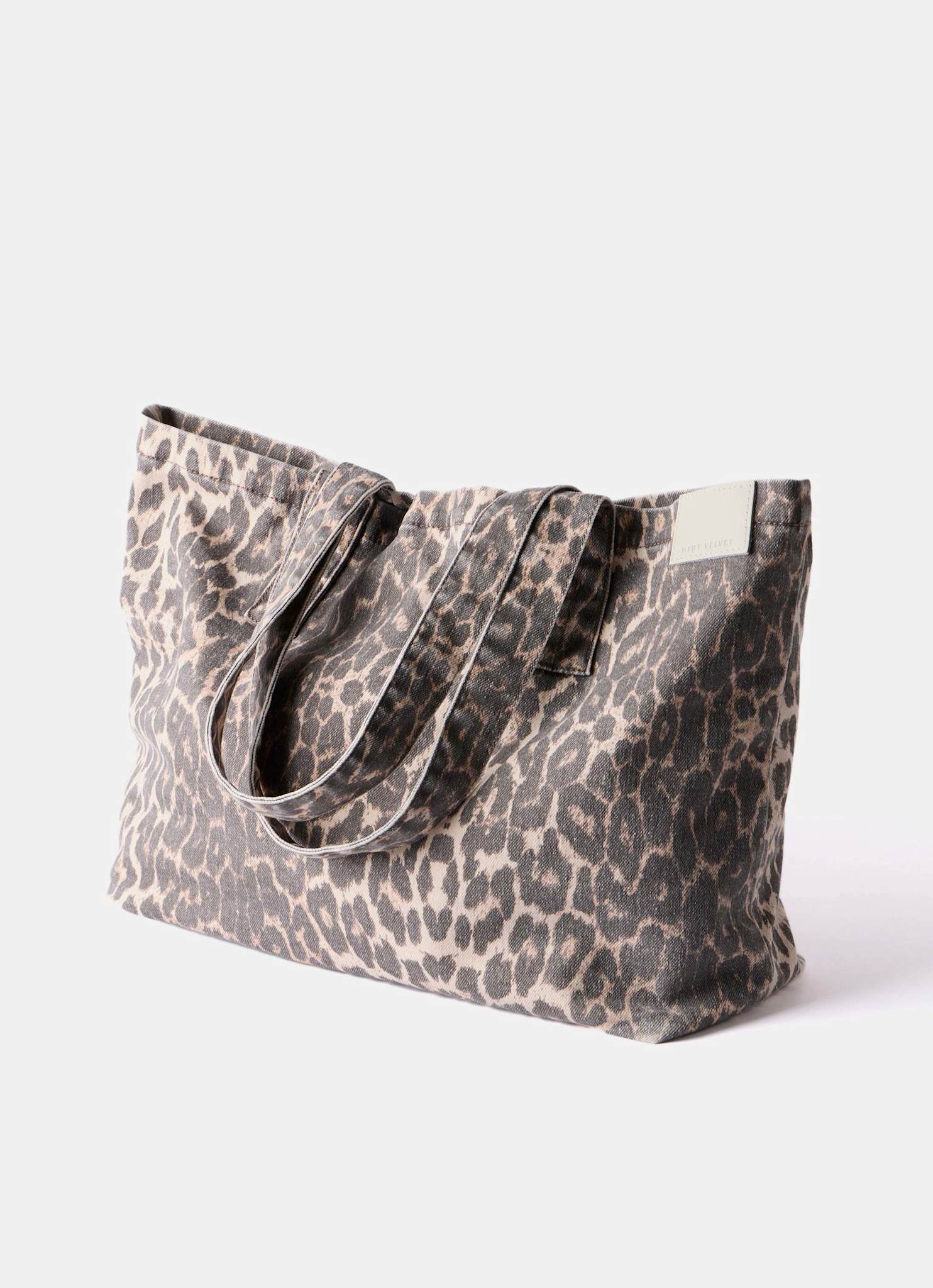 Leopard Print Denim Tote Bag - Image 3