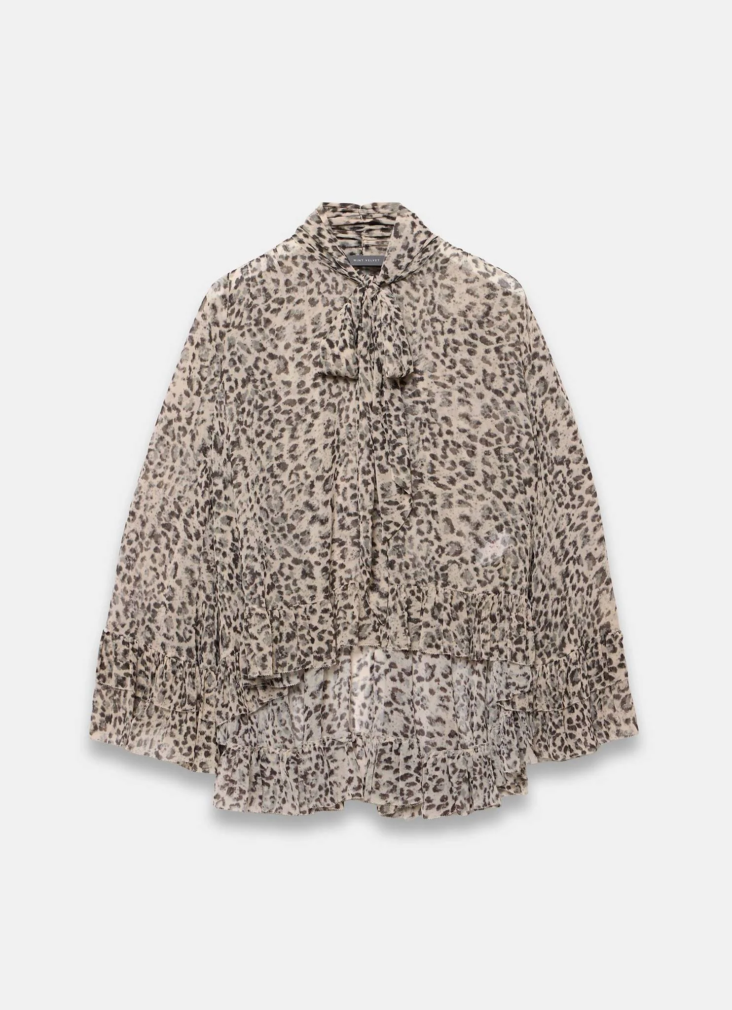 Leopard Print Ruffle Blouse - Image 6