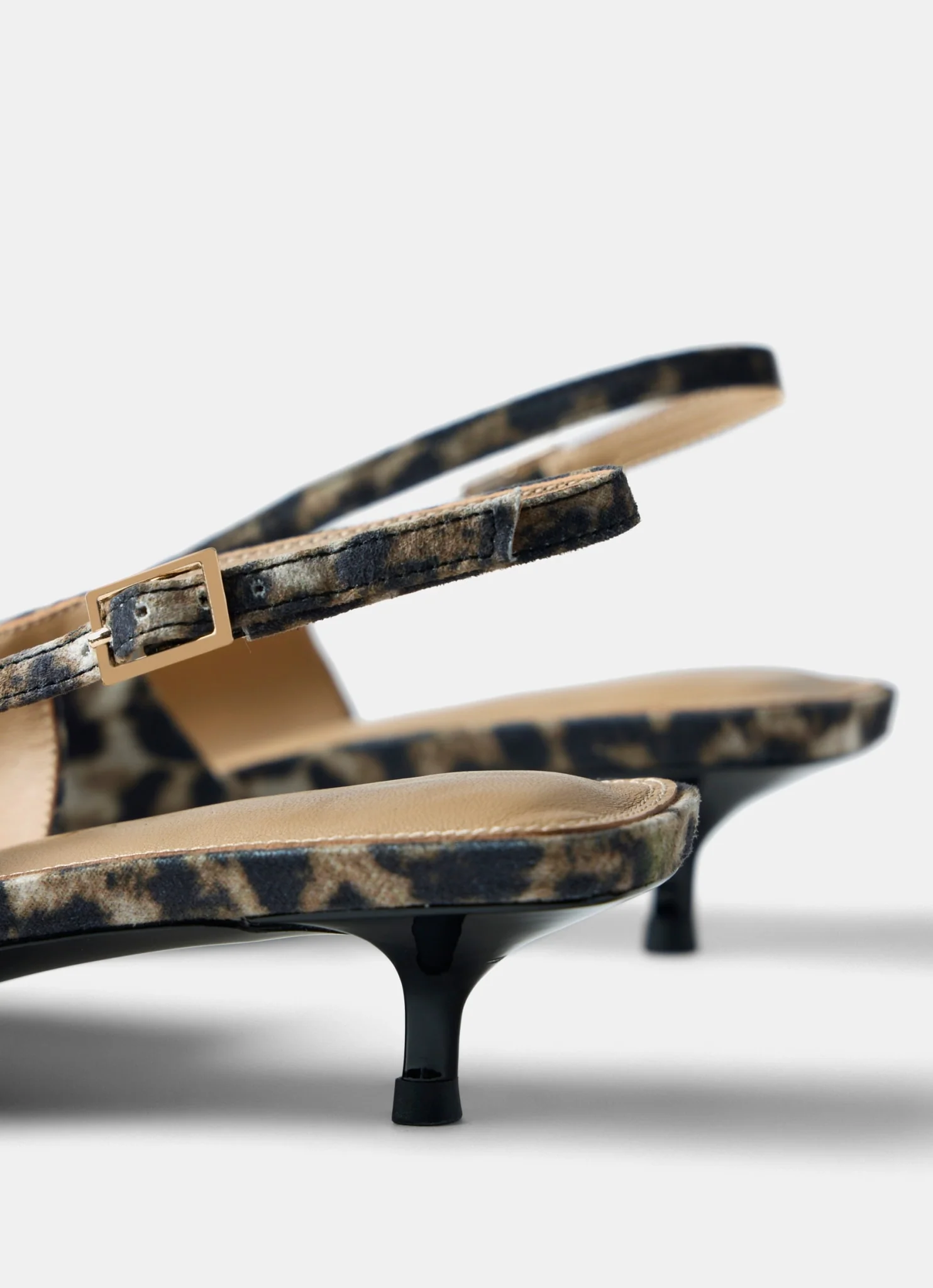 Lol Leopard Print Slingback Kitten Heels - Image 5