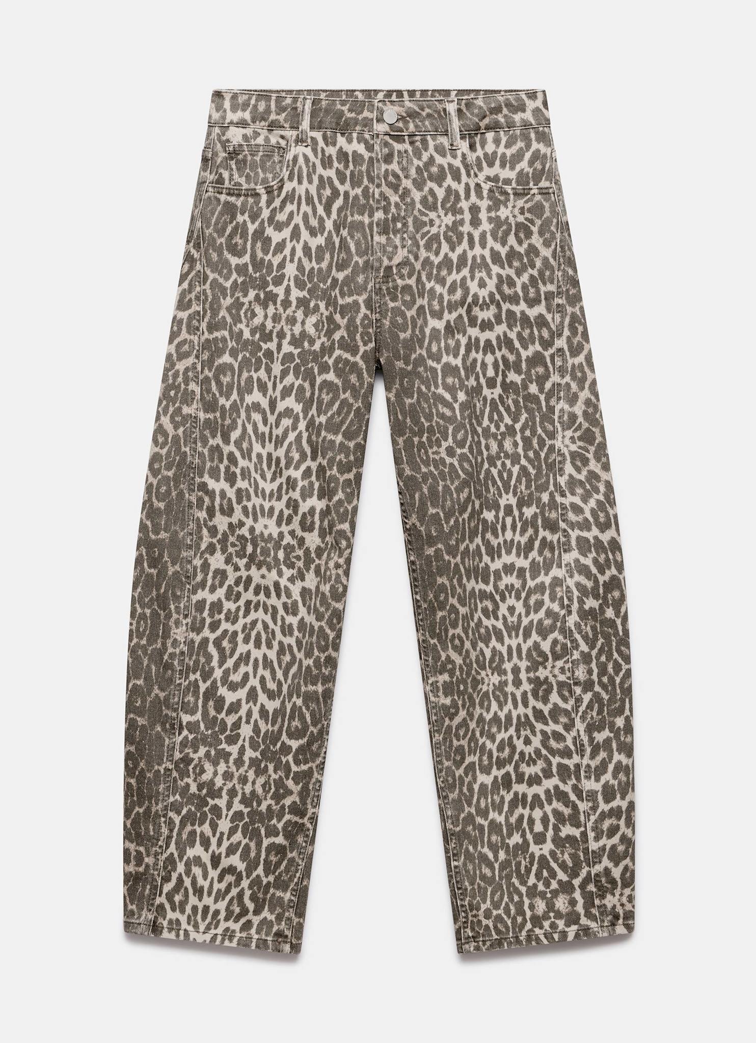 Leopard Print Barrel Leg Jeans - Image 7