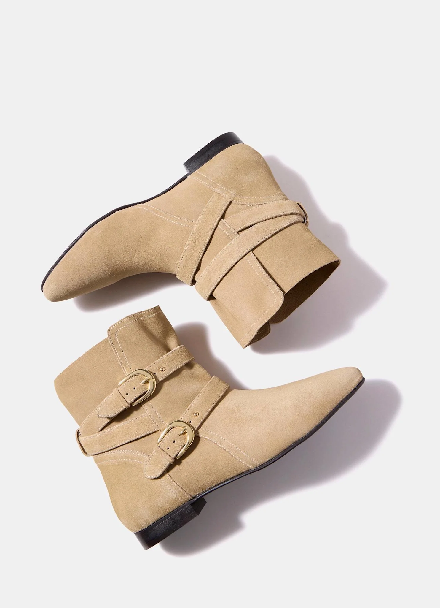Libby Neutral Suede Ankle Boots - Image 5