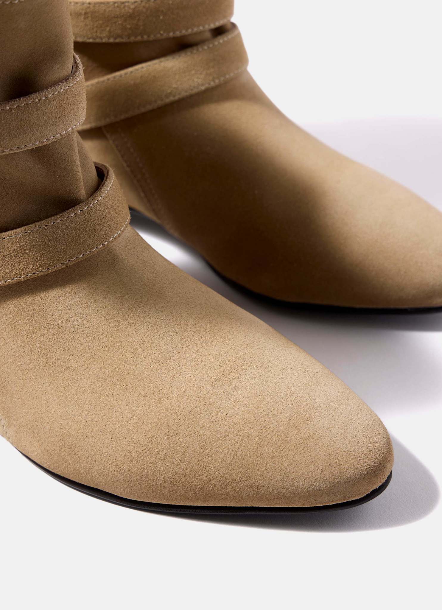 Libby Neutral Suede Ankle Boots - Image 6