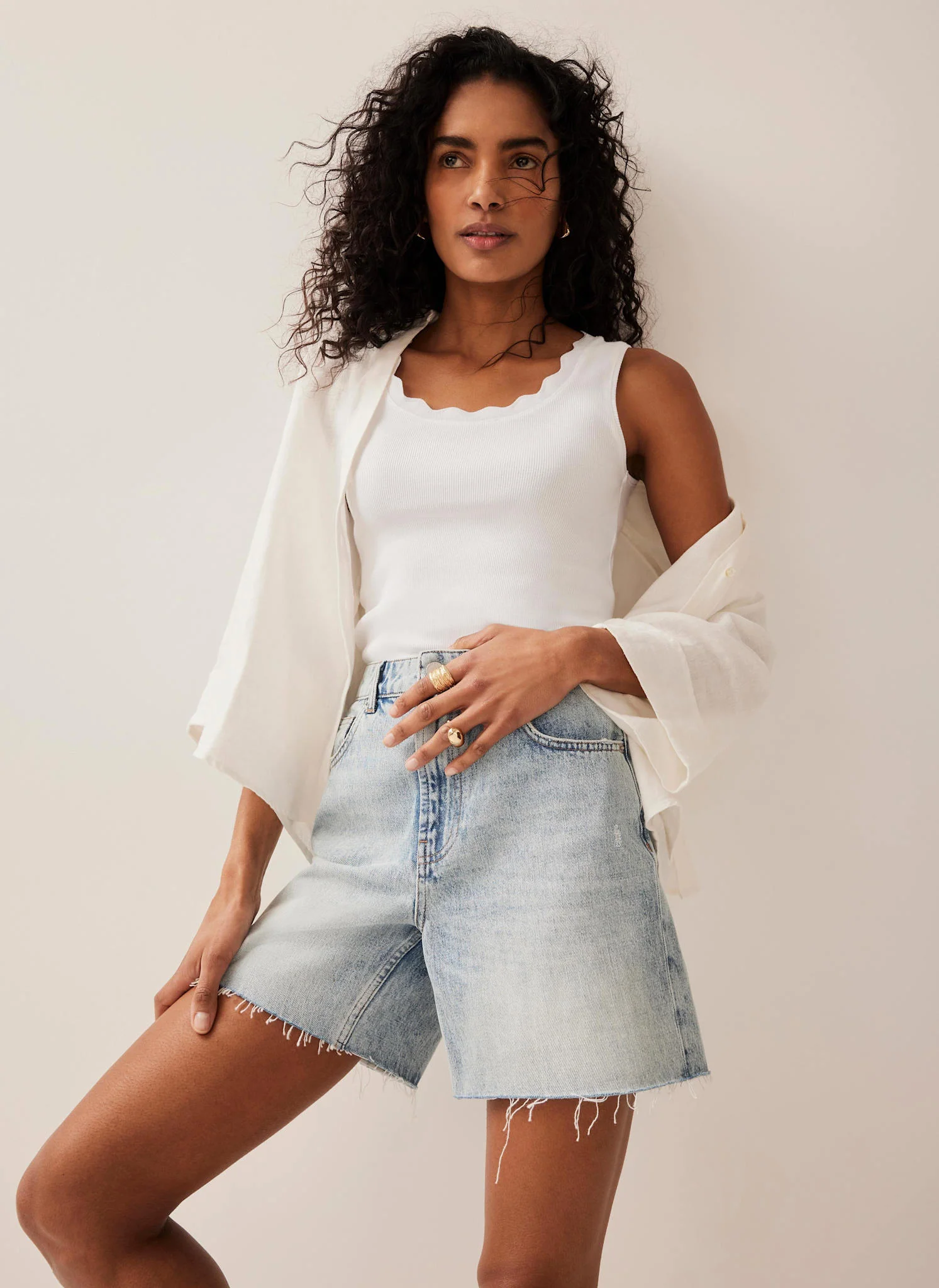 Light Indigo Denim Shorts - Image 3