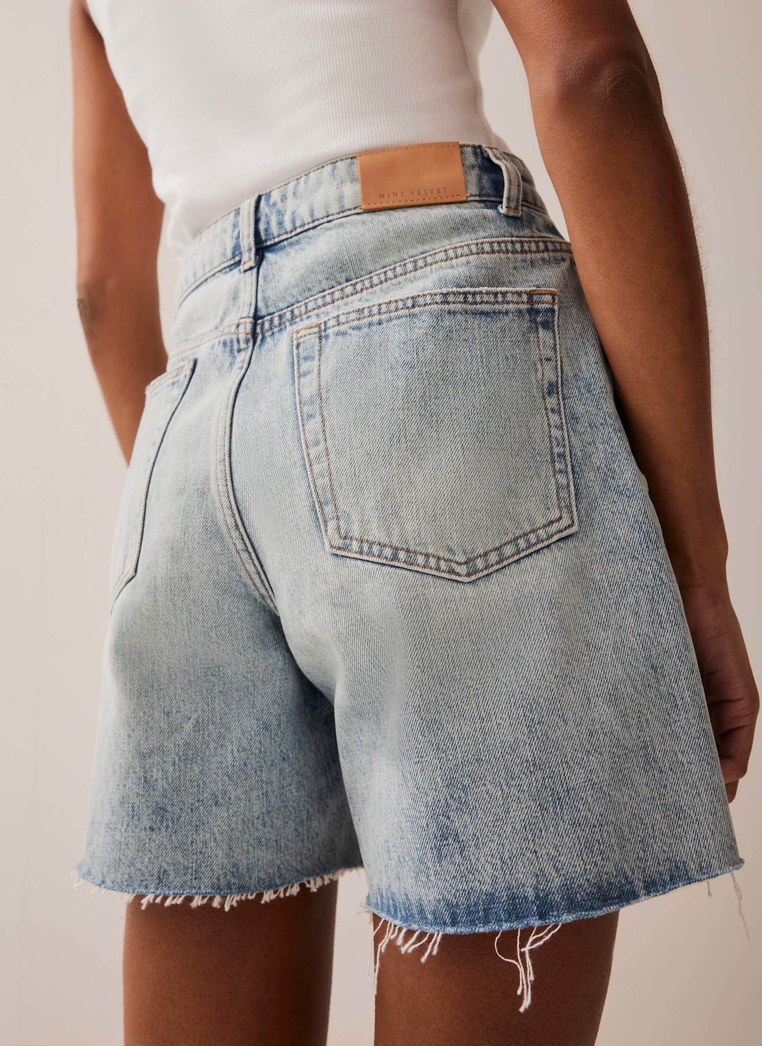 Light Indigo Denim Shorts - Image 4