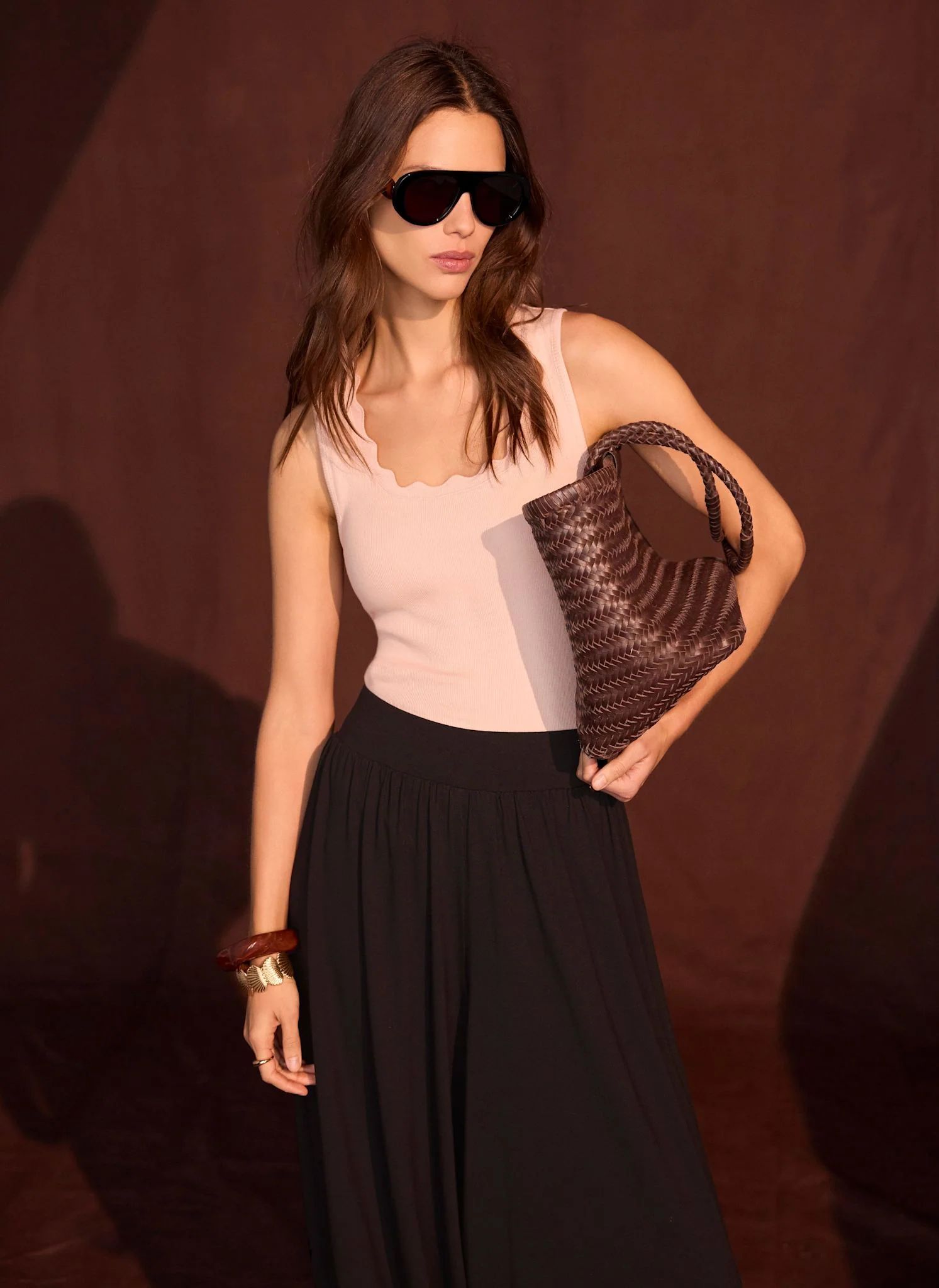 Pink Scallop Trim Vest Top - Image 6