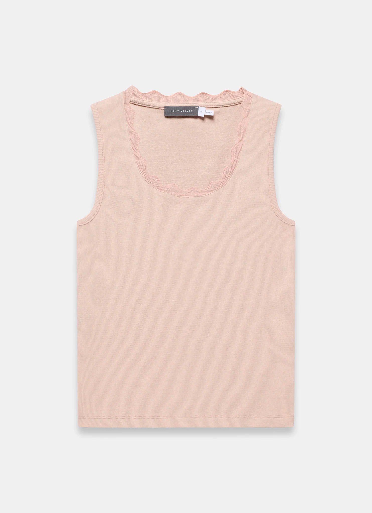 Pink Scallop Trim Vest Top - Image 7