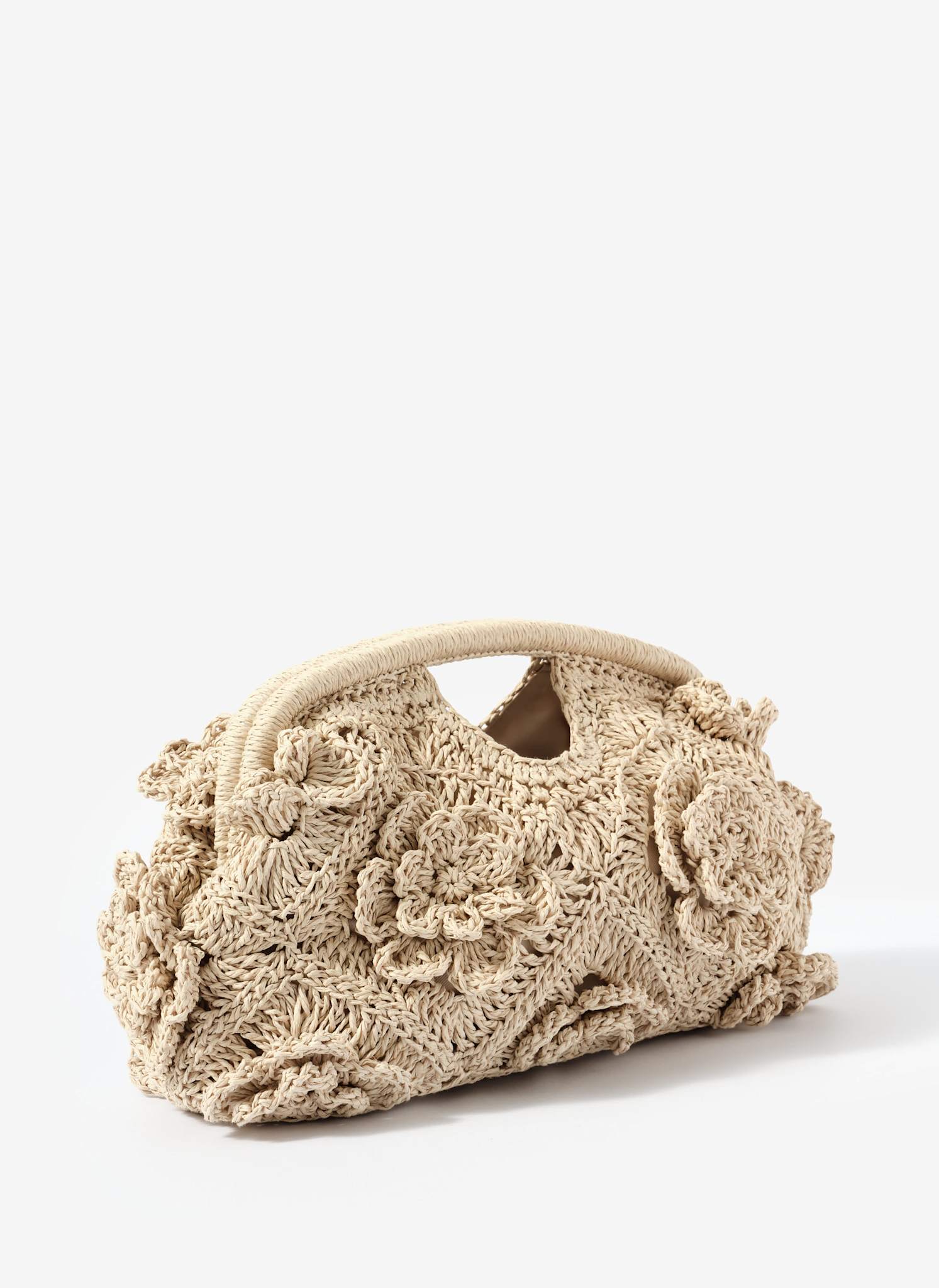 Lila Cream Crochet Clutch Bag - Image 3