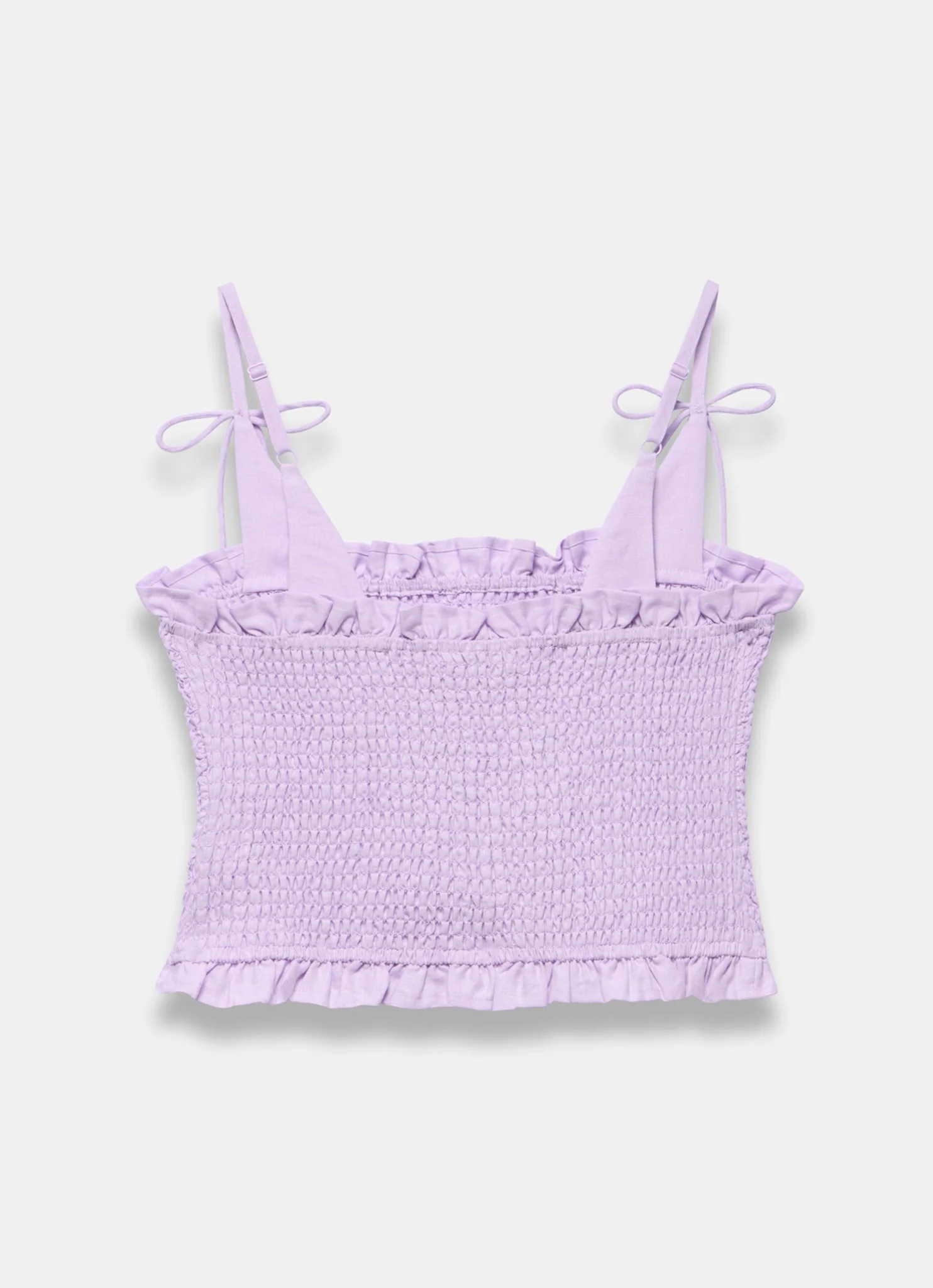 Lilac Linen Shirred Top - Image 8